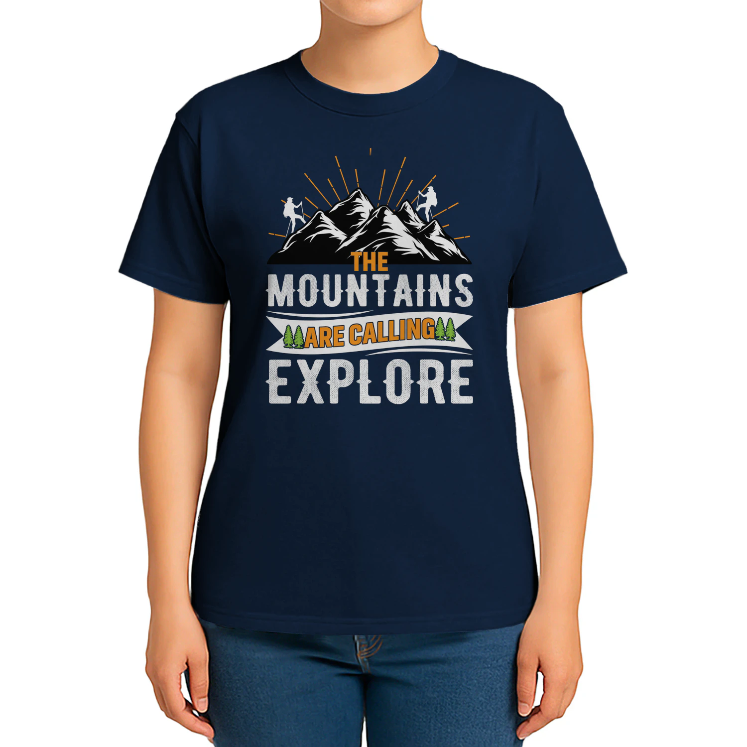 Mountains Are Calling - Explore Hiking Vintage desing