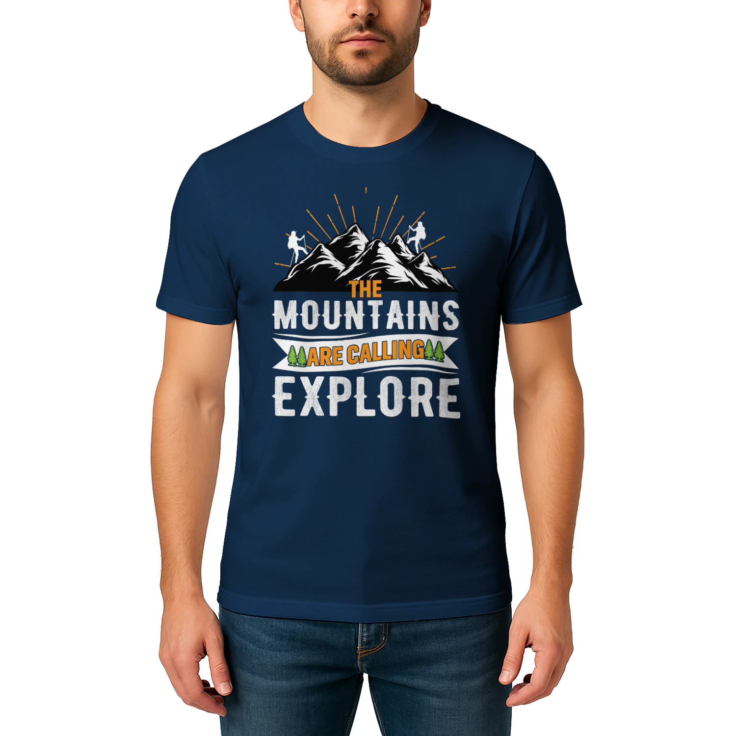 Mountains Are Calling - Explore Hiking Vintage desing