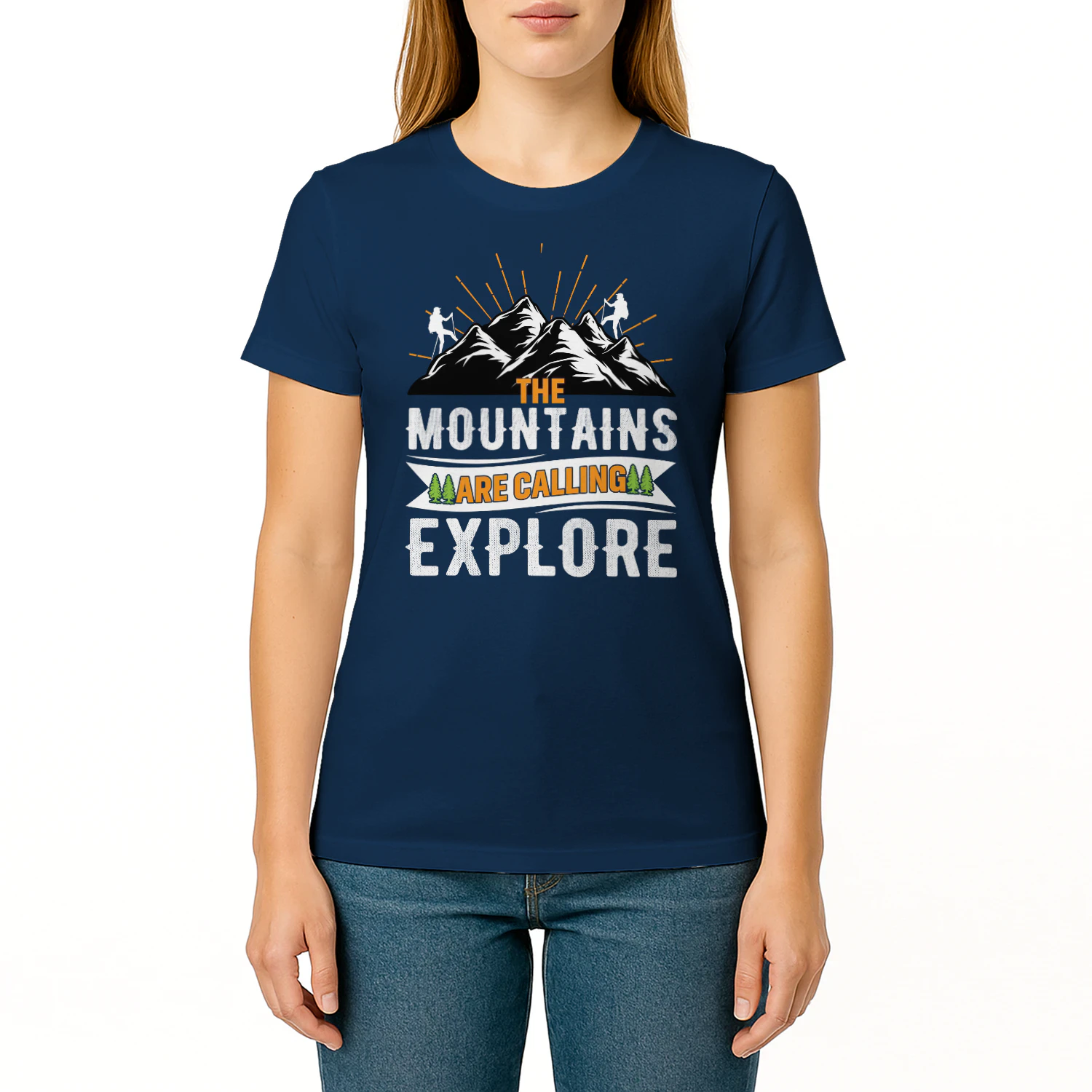 Mountains Are Calling - Explore Hiking Vintage desing