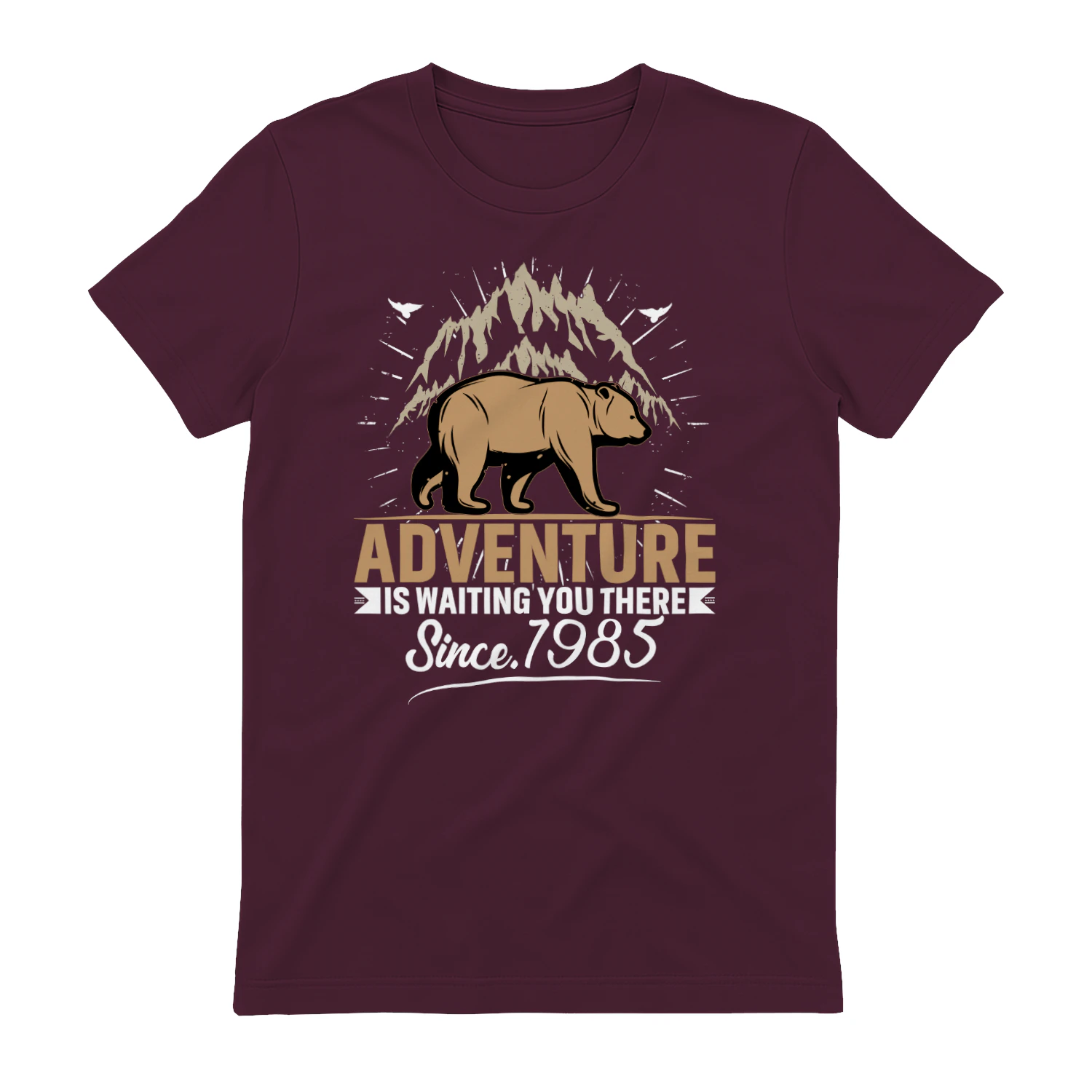 Adventure Awaits - Bear Hiking Mountain Retro design