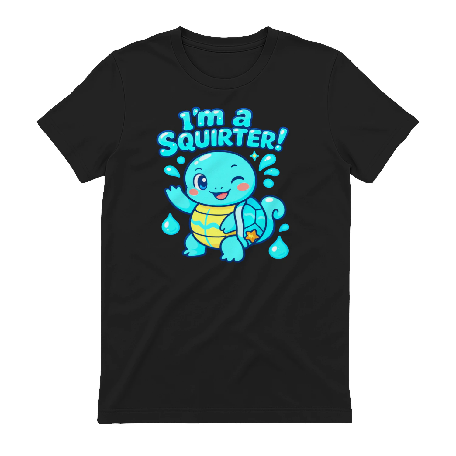 Cute Squirting Turtle – Funny Kawaii Cartoon Turtle T-Shirt Design