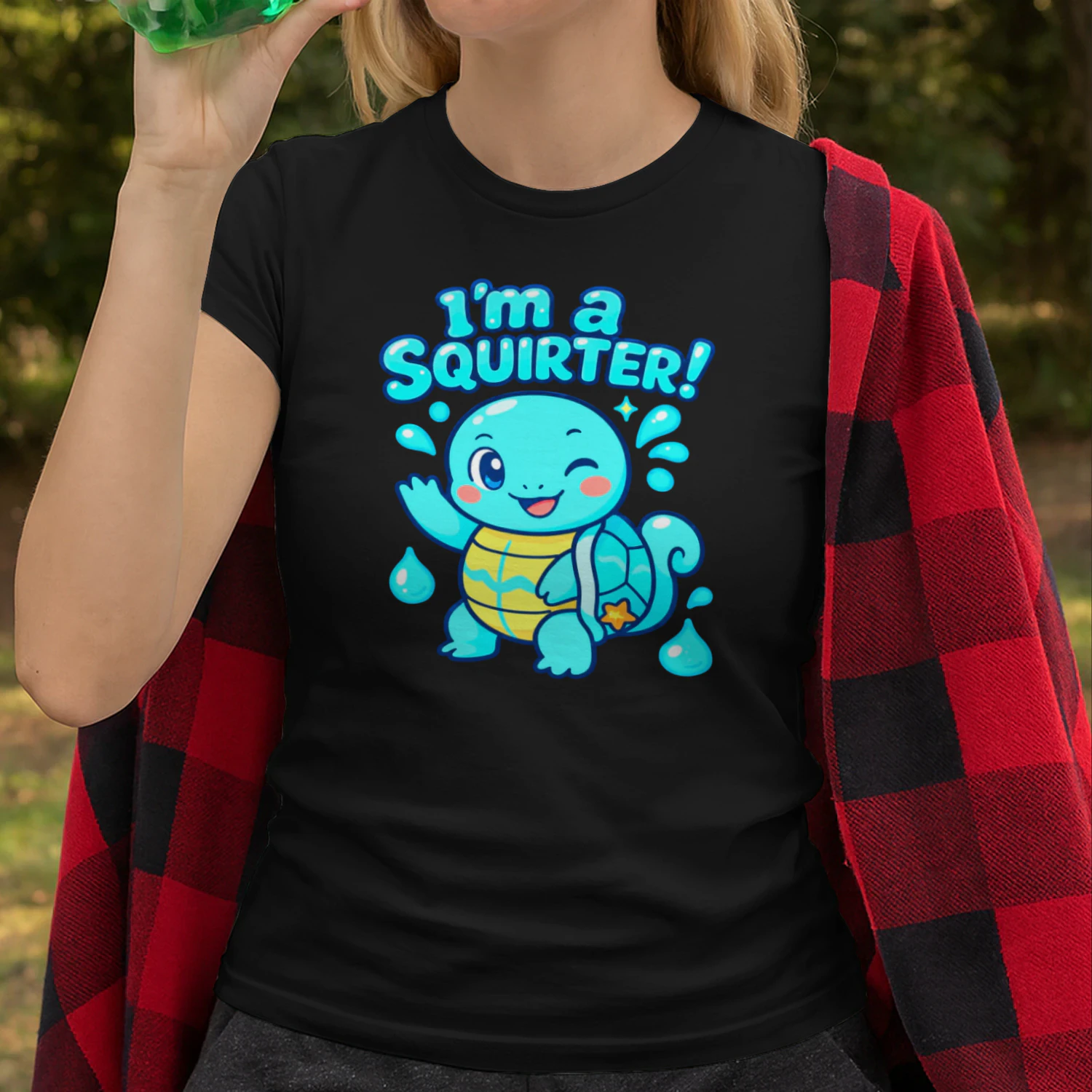 Cute Squirting Turtle – Funny Kawaii Cartoon Turtle T-Shirt Design