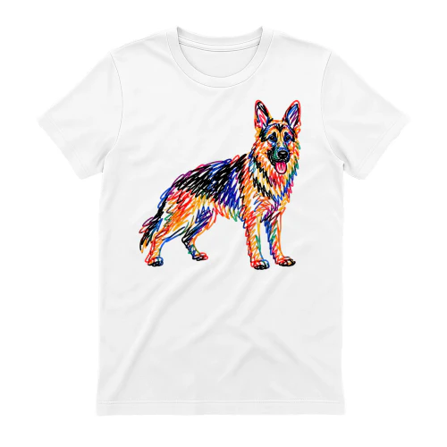 Colorful Scribble German Shepherd