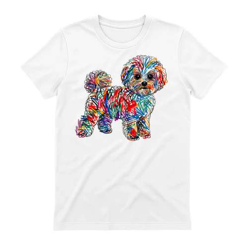 Colorful Scribble Bichon Frise