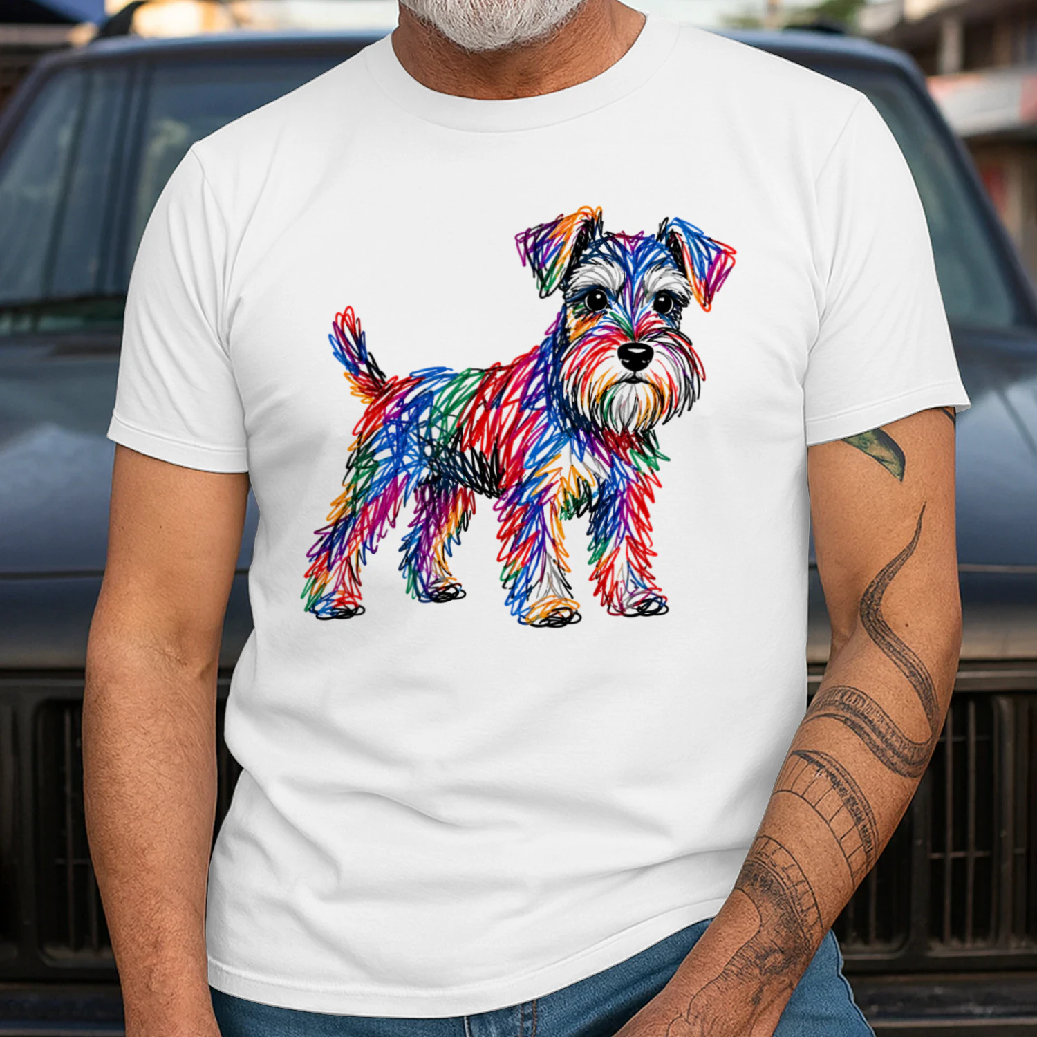 Colorful Scribble Schnauzer