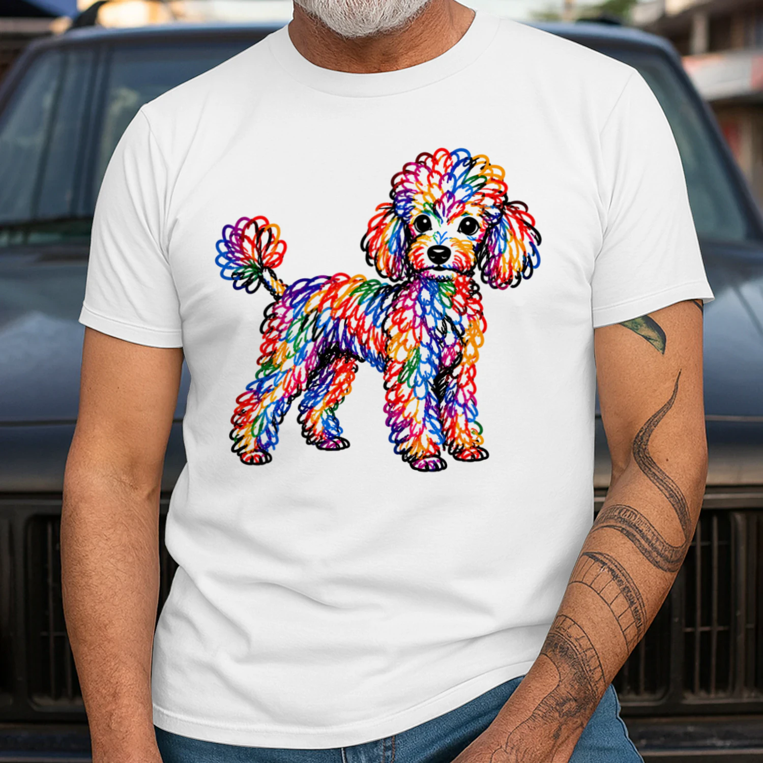 Colorful Scribble Poodle