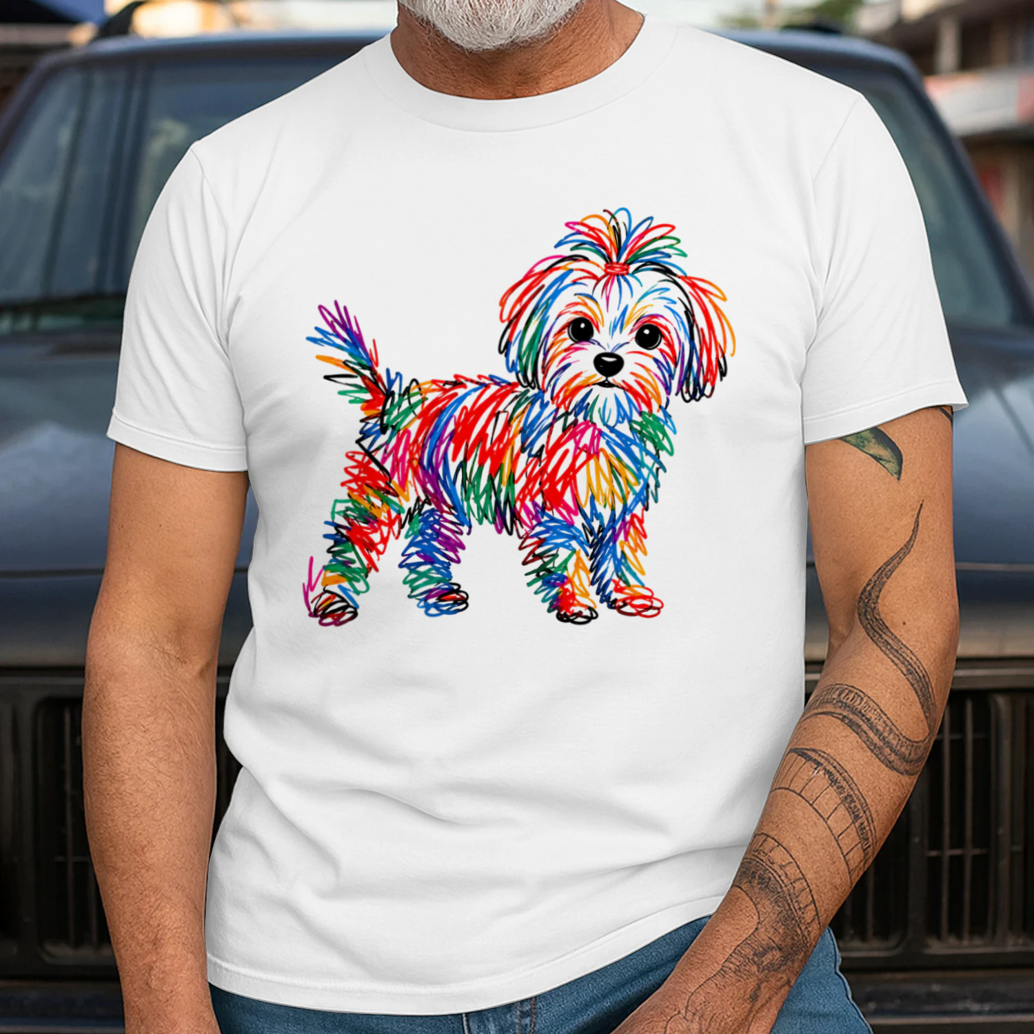 Colorful Scribble Maltese