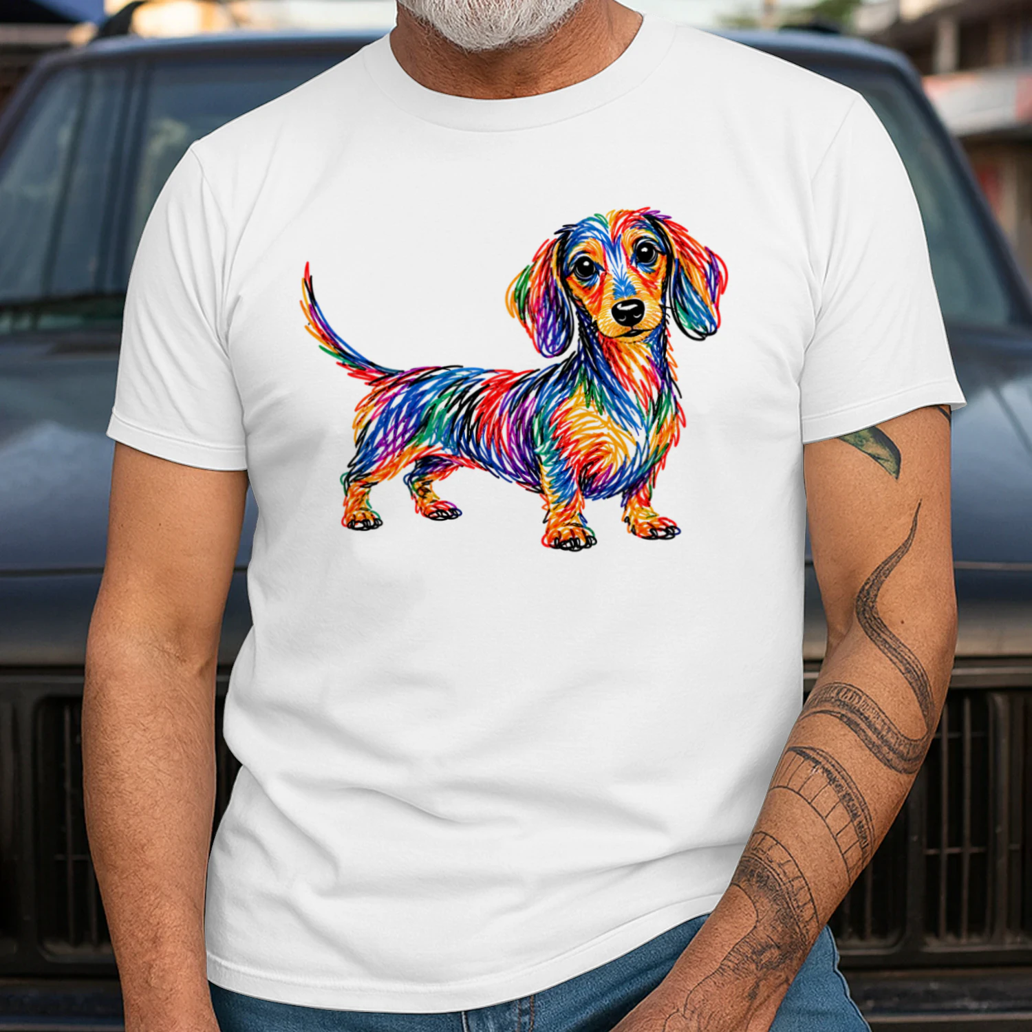 Colorful Scribble Dachshund