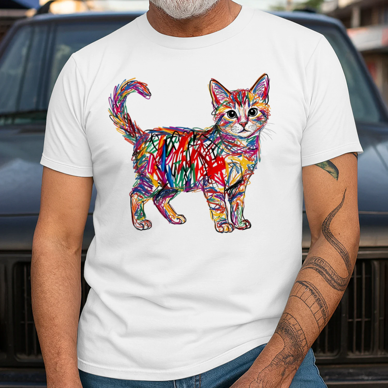 Colorful Scribble Cat