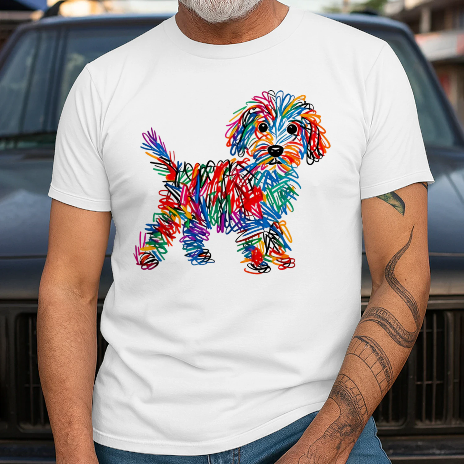 Colorful Scribble Goldendoodle
