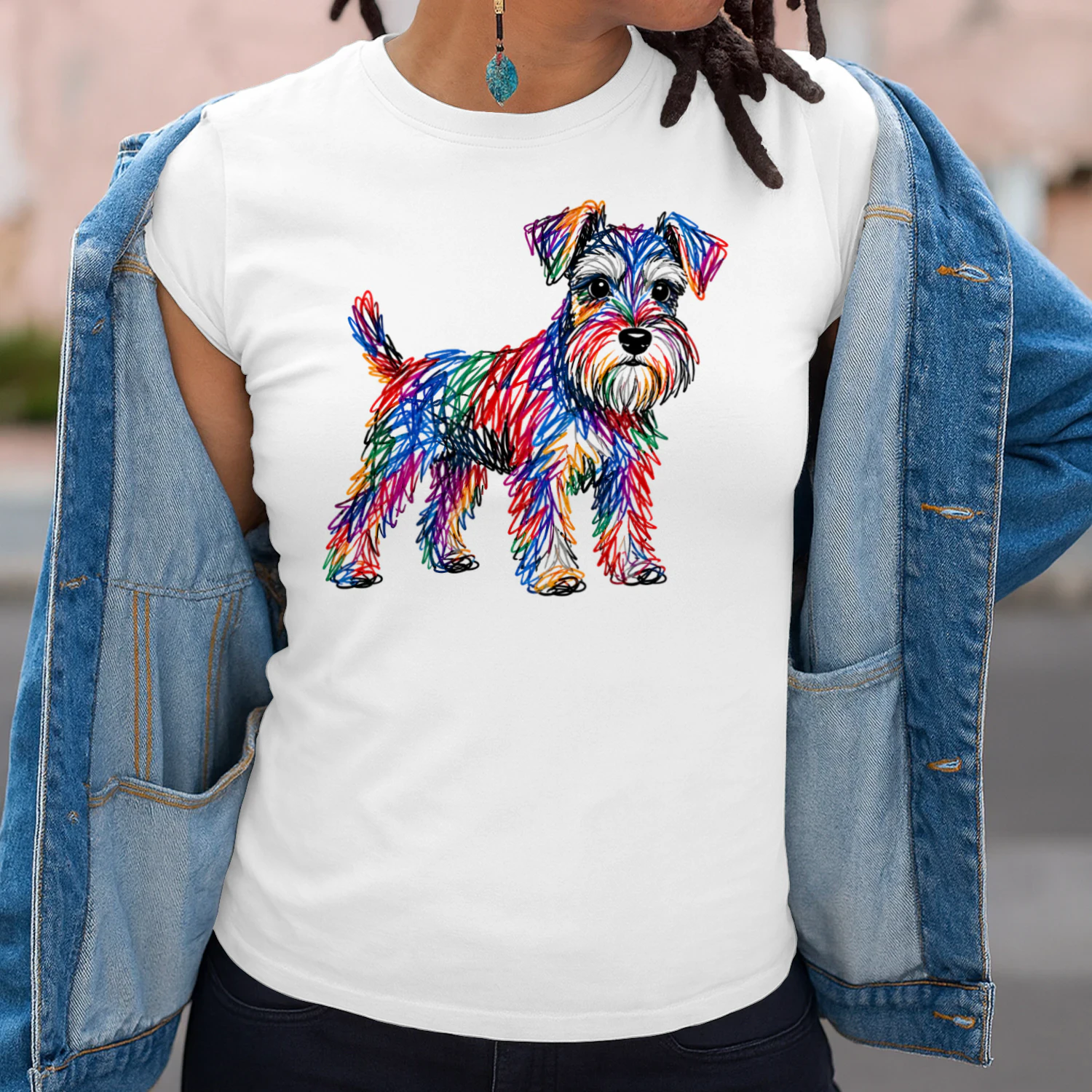 Colorful Scribble Schnauzer