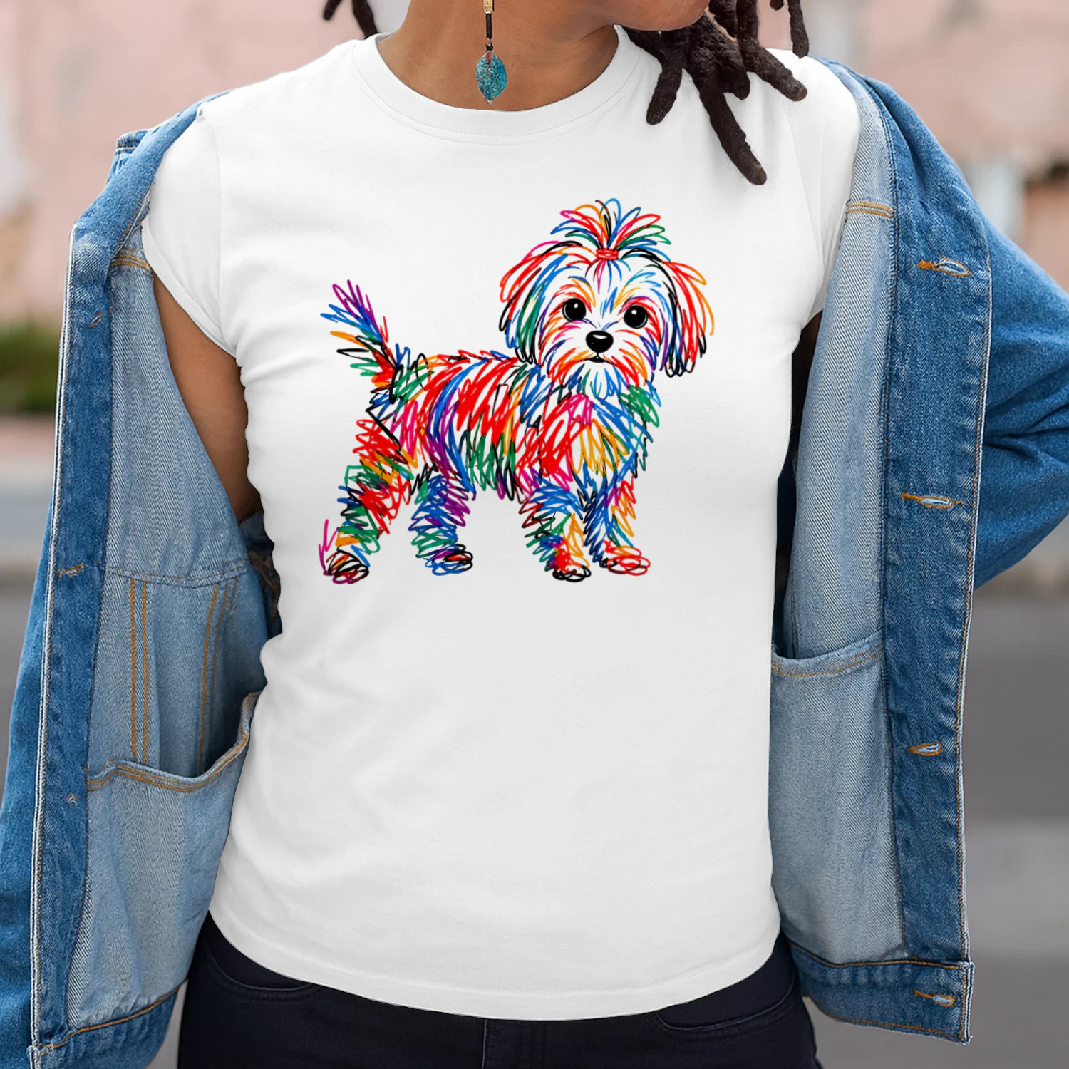 Colorful Scribble Maltese