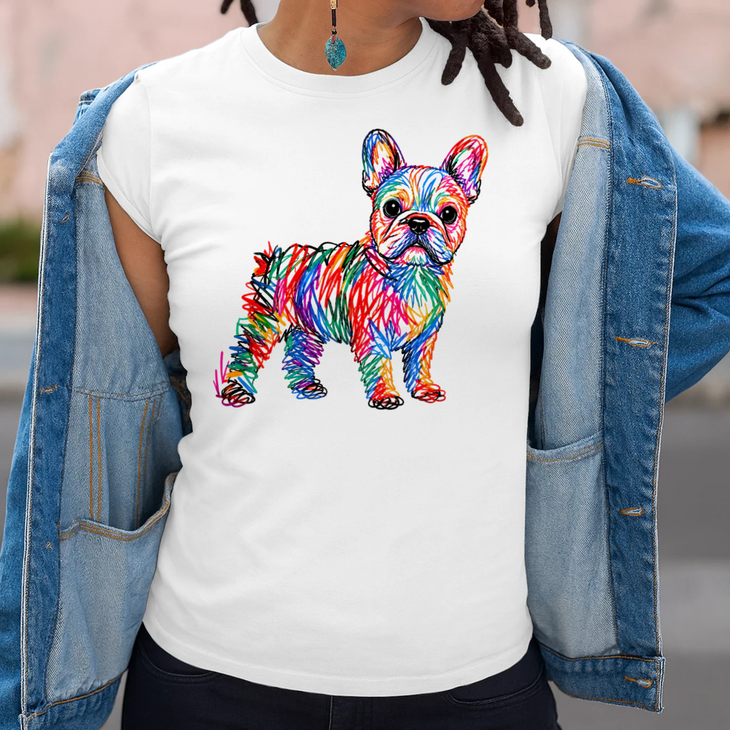 Colorful Scribble French Bulldog