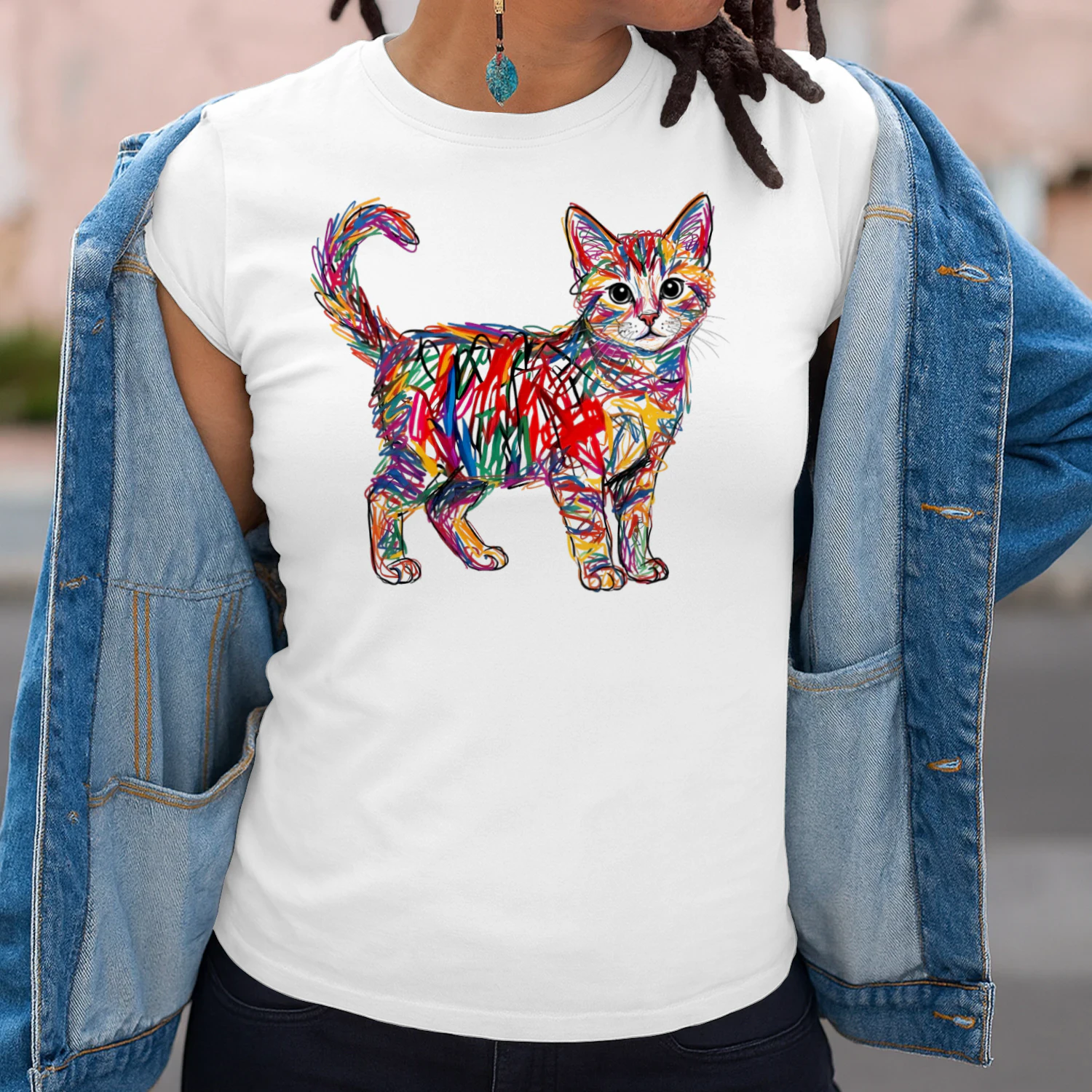 Colorful Scribble Cat