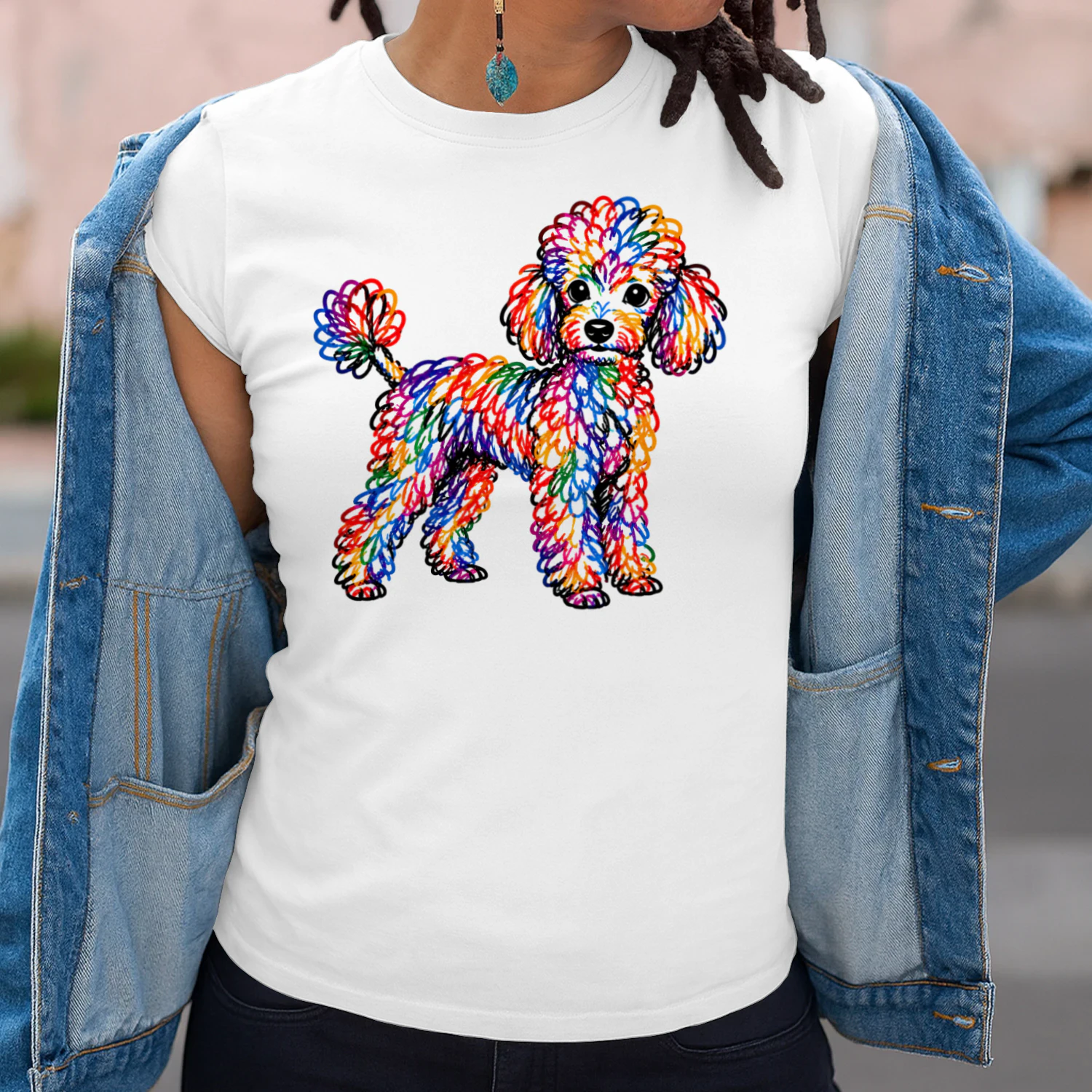 Colorful Scribble Poodle