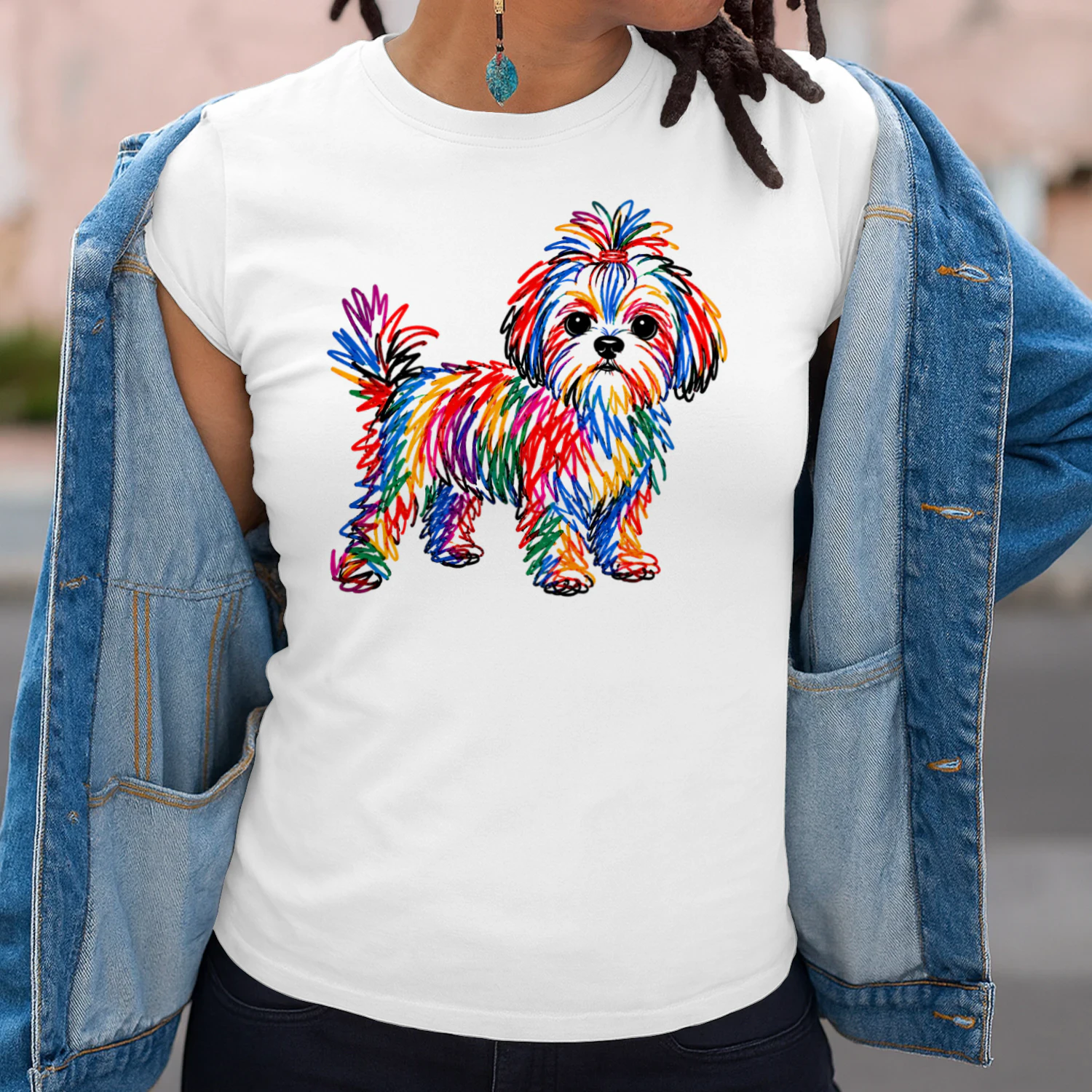 Colorful Scribble Shih Tzu