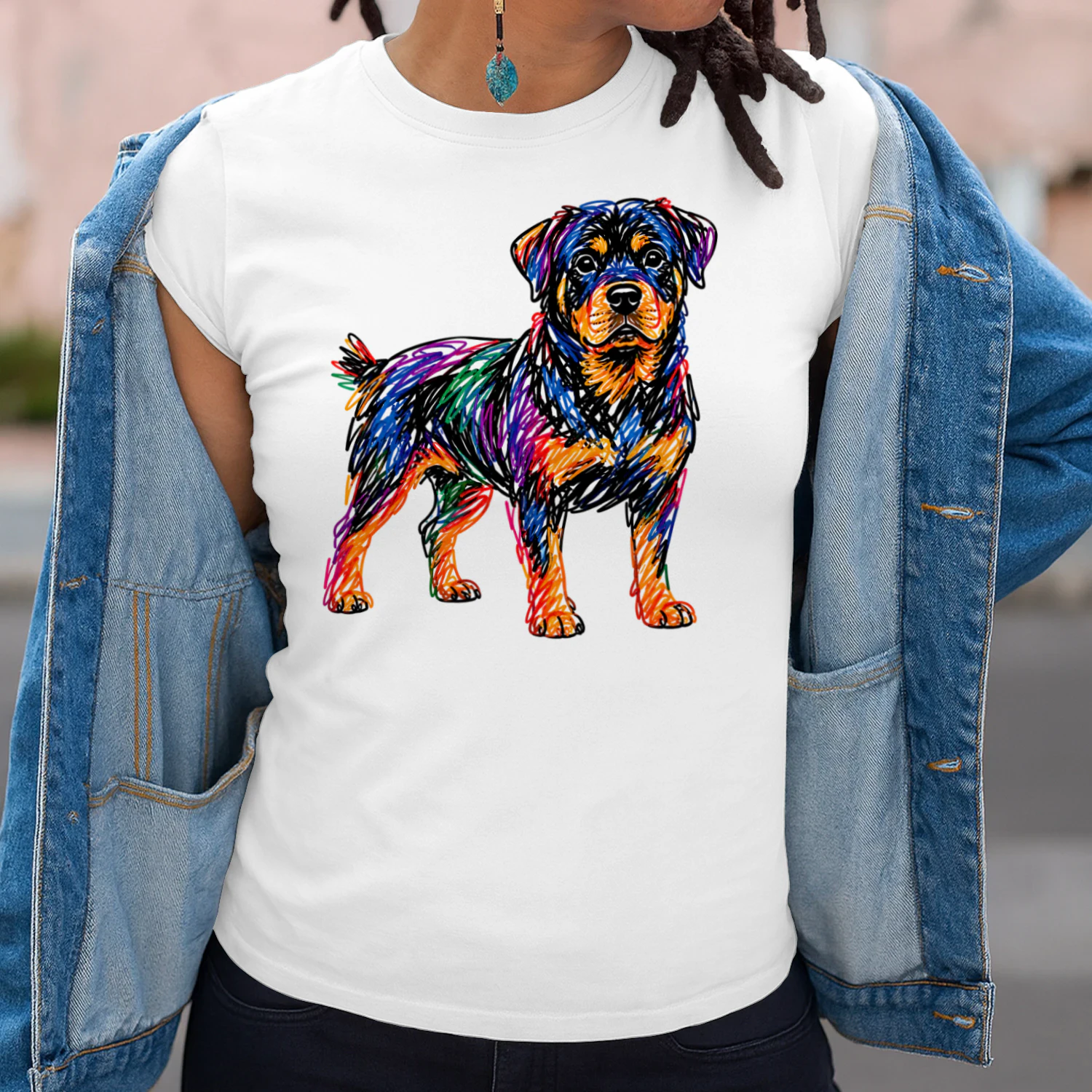 Colorful Scribble Rottweiler
