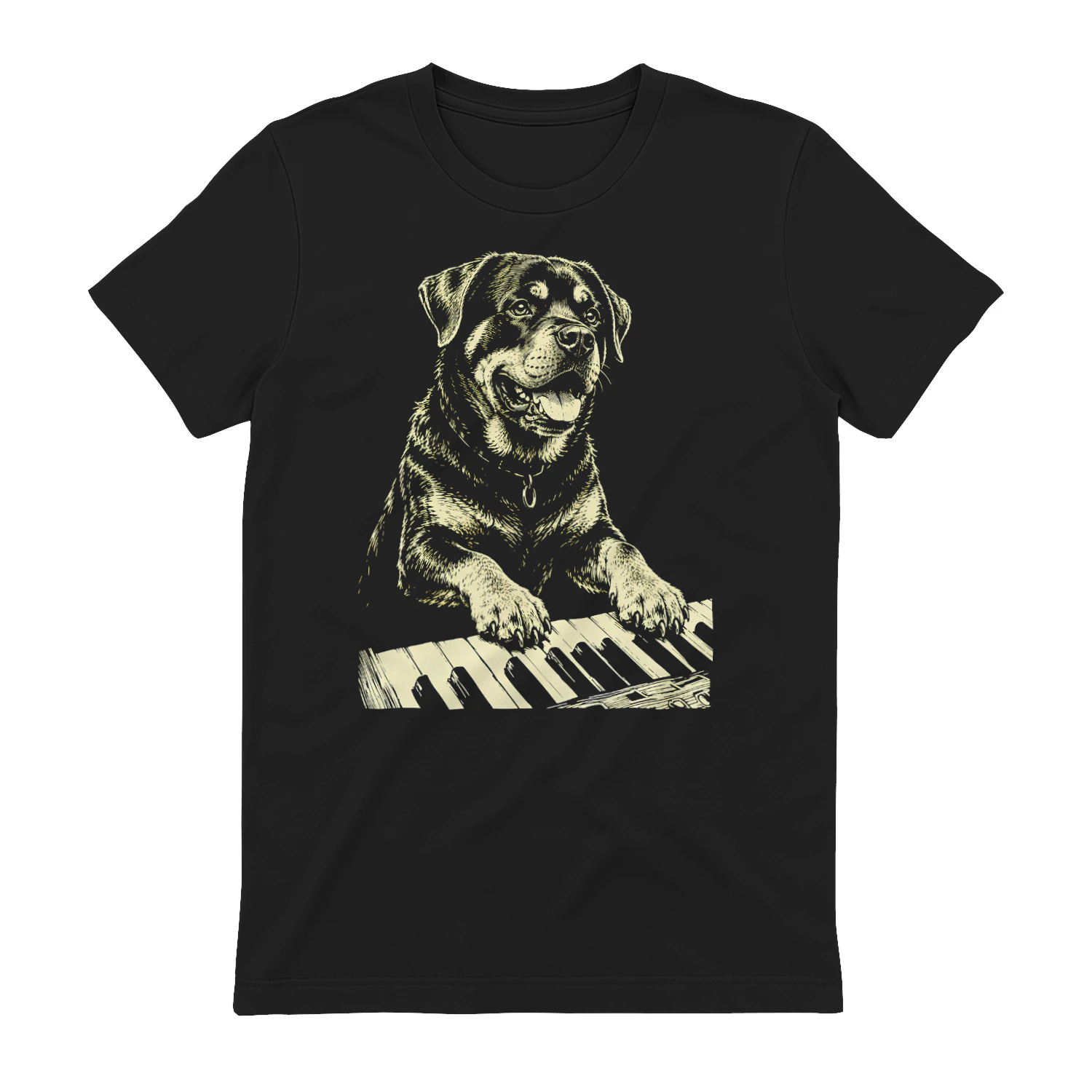 Rottweiler Playing Piano