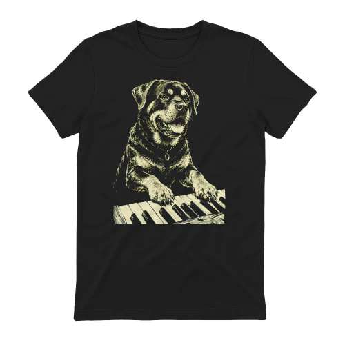Rottweiler Playing Piano