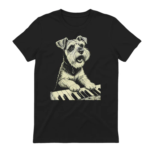 Schnauzer Playing Piano
