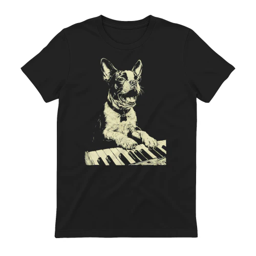 Boston Terrier Playing Piano