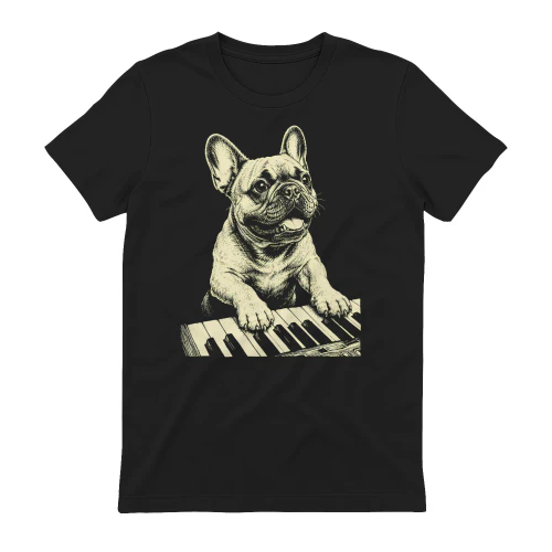 French Bulldog Playing Piano
