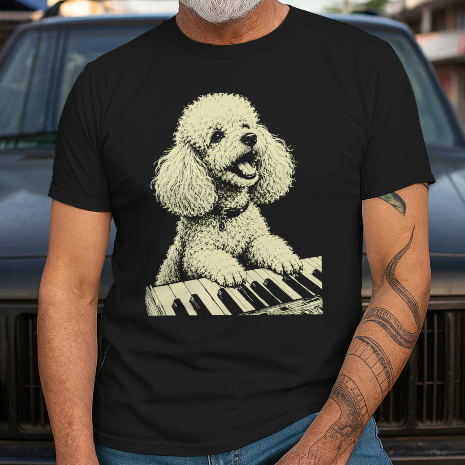 Poodle Playing Piano