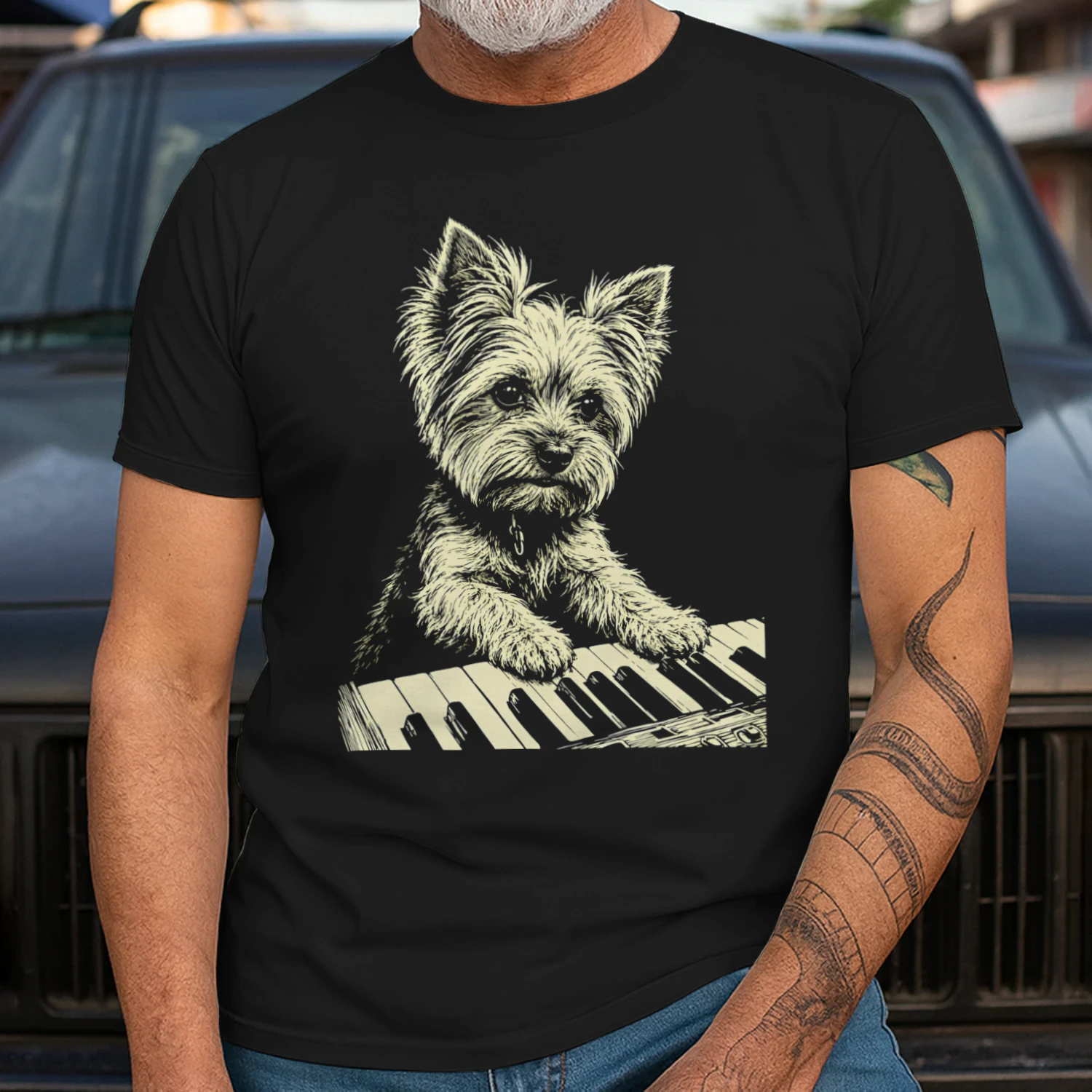 Yorkshire Terrier Playing Piano