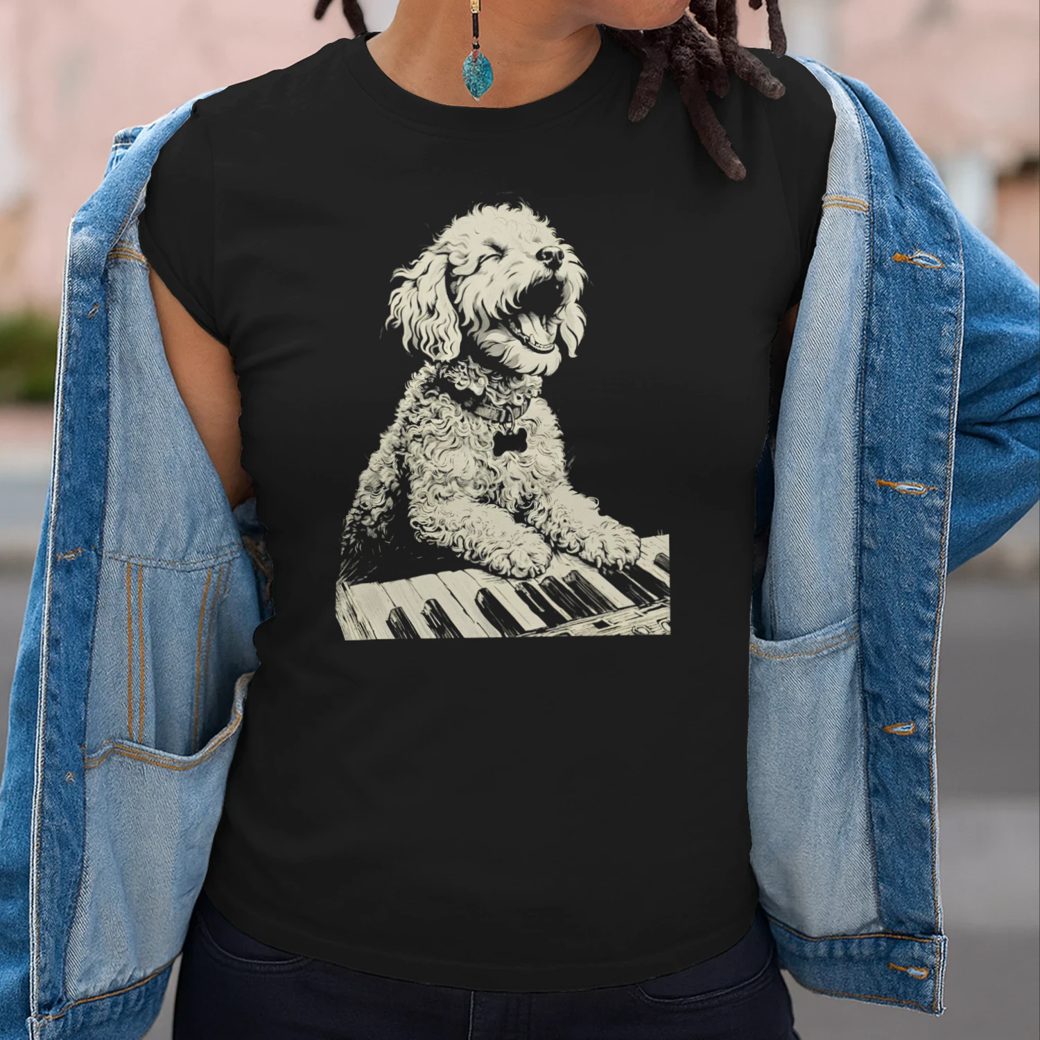 Bichon Frise Playing Piano