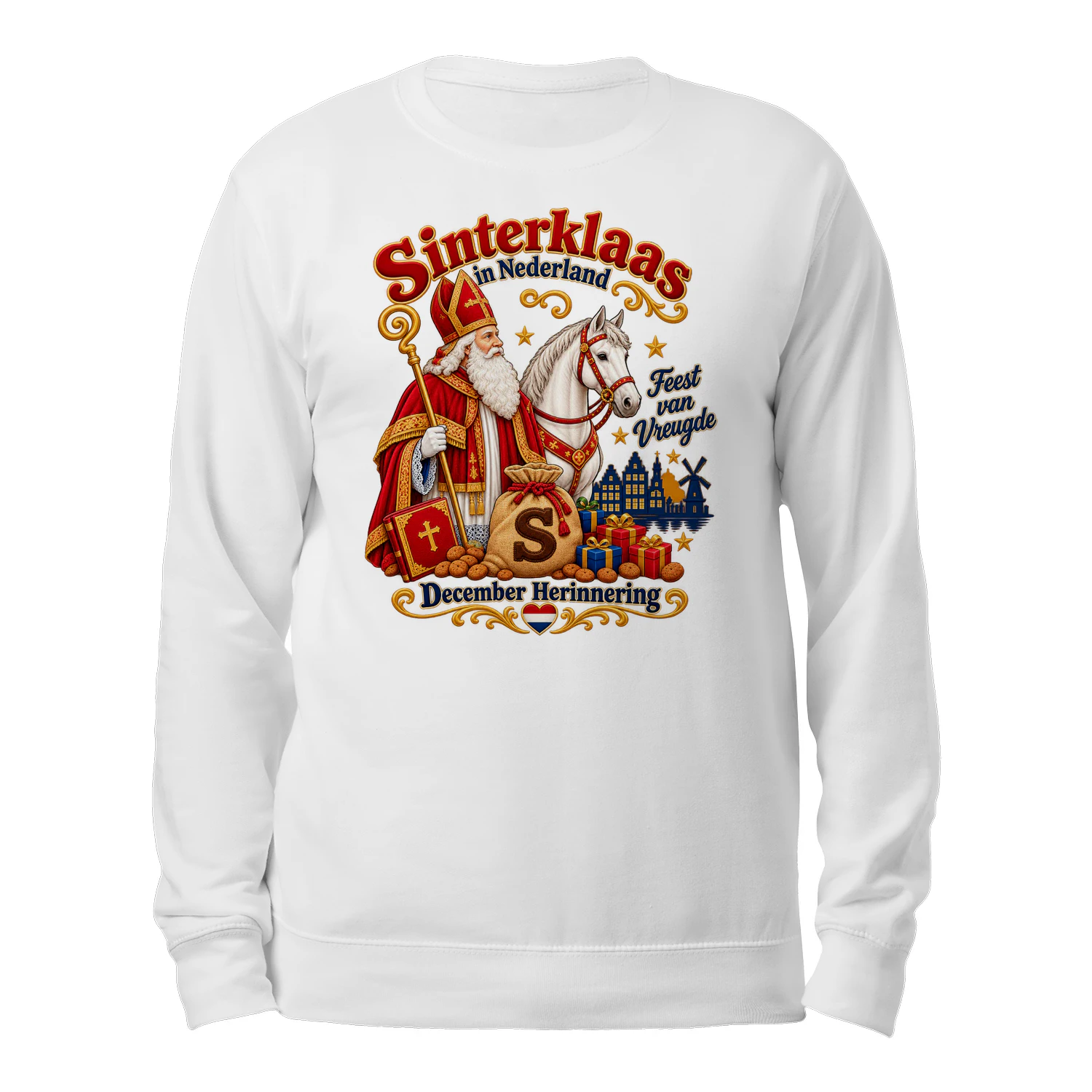 Sinterklaas & Zwarte Piet Sweatshirt – Feestelijk Sinterklaasdesign