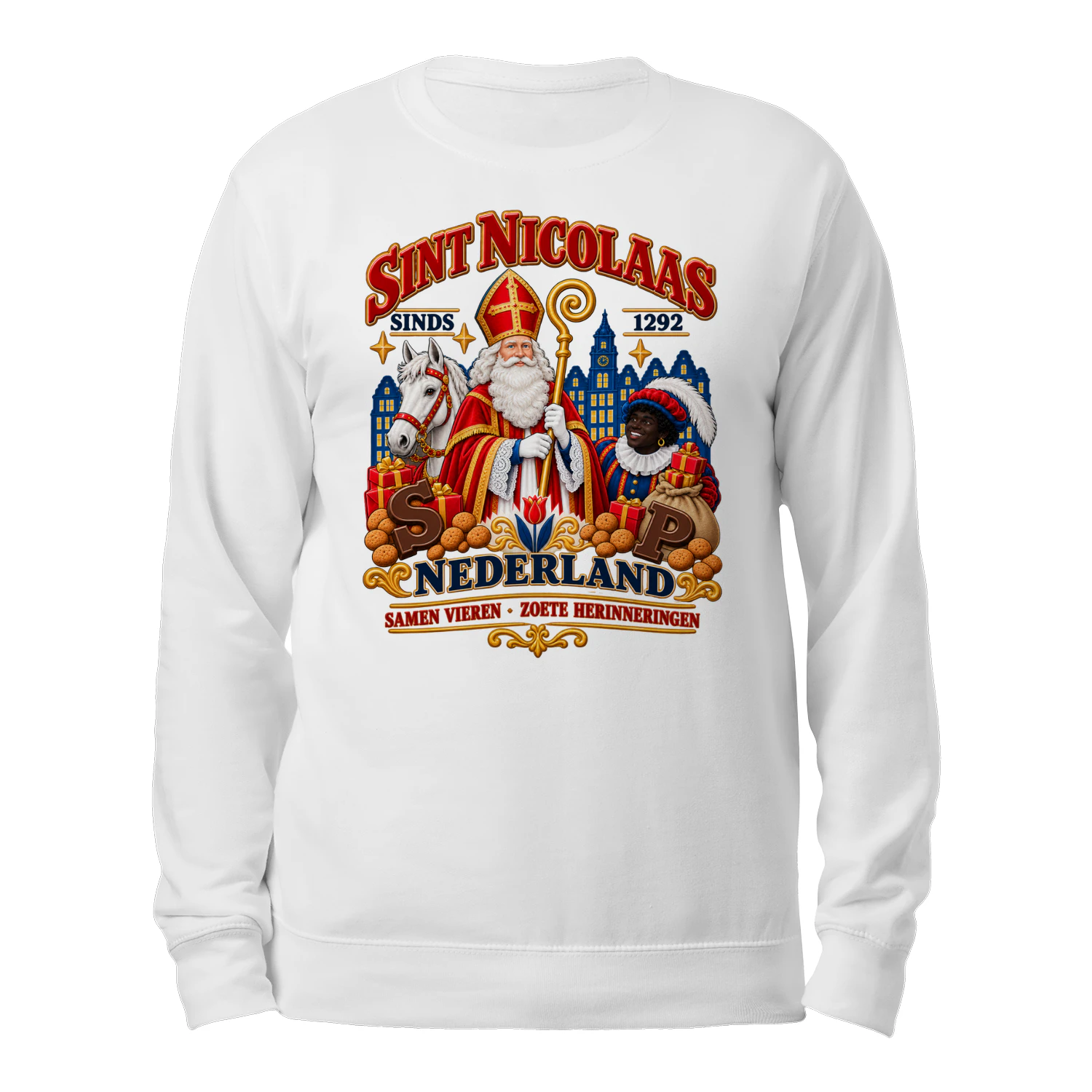 Sinterklaas & Zwarte Piet Sweatshirt – Feestelijk Sinterklaasdesign