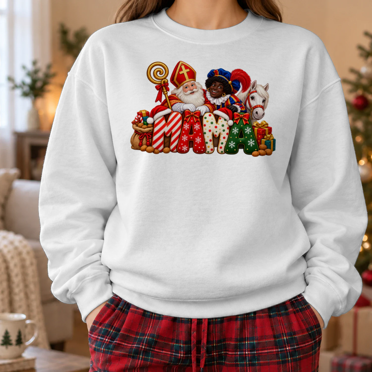 Productnaam: MAMA Sinterklaas Sweater – Feestelijk Cadeau voor Mama 🎁