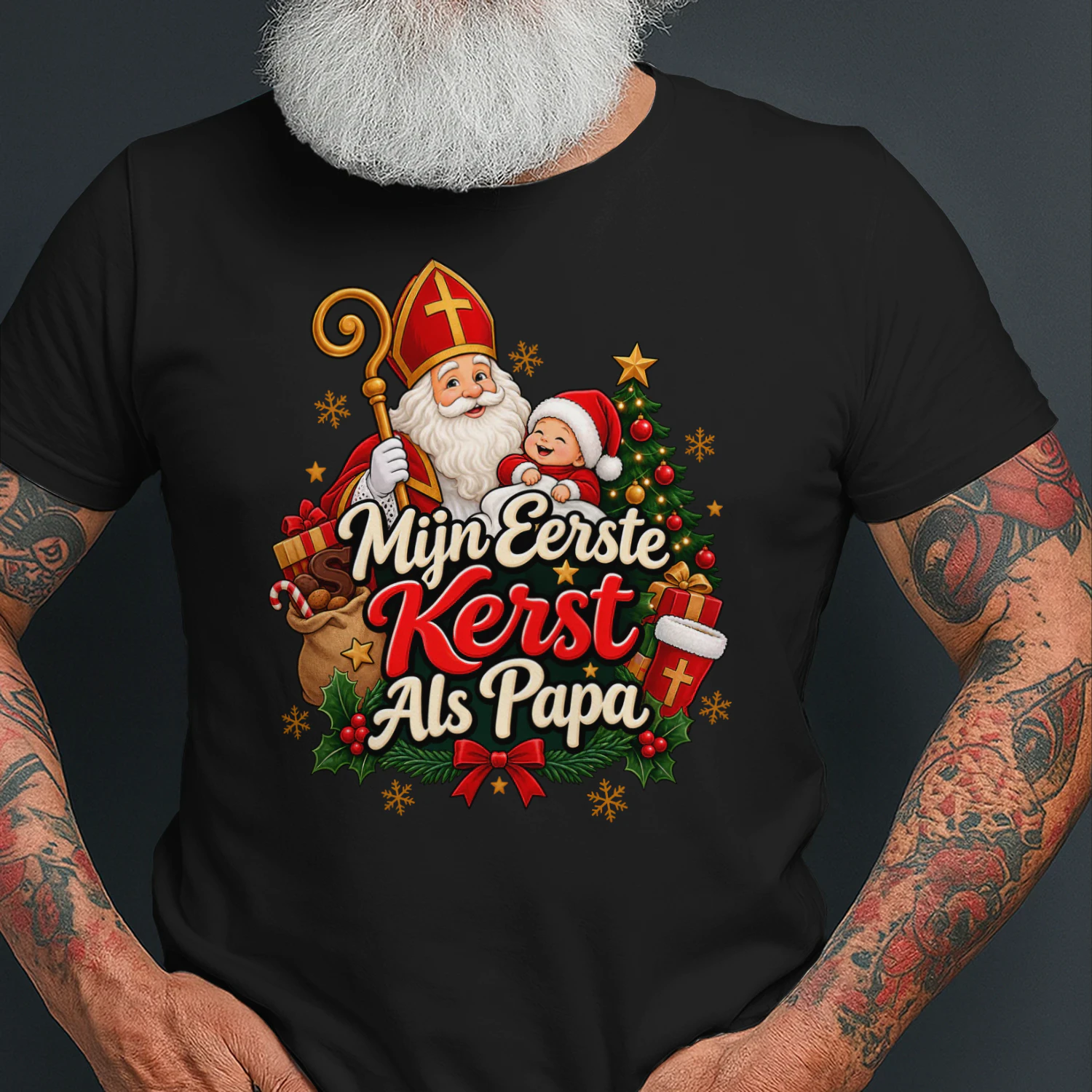 Mijn Eerste Kerst als Papa 🎅❤️ – Kerstshirt voor de Allerbeste Papa