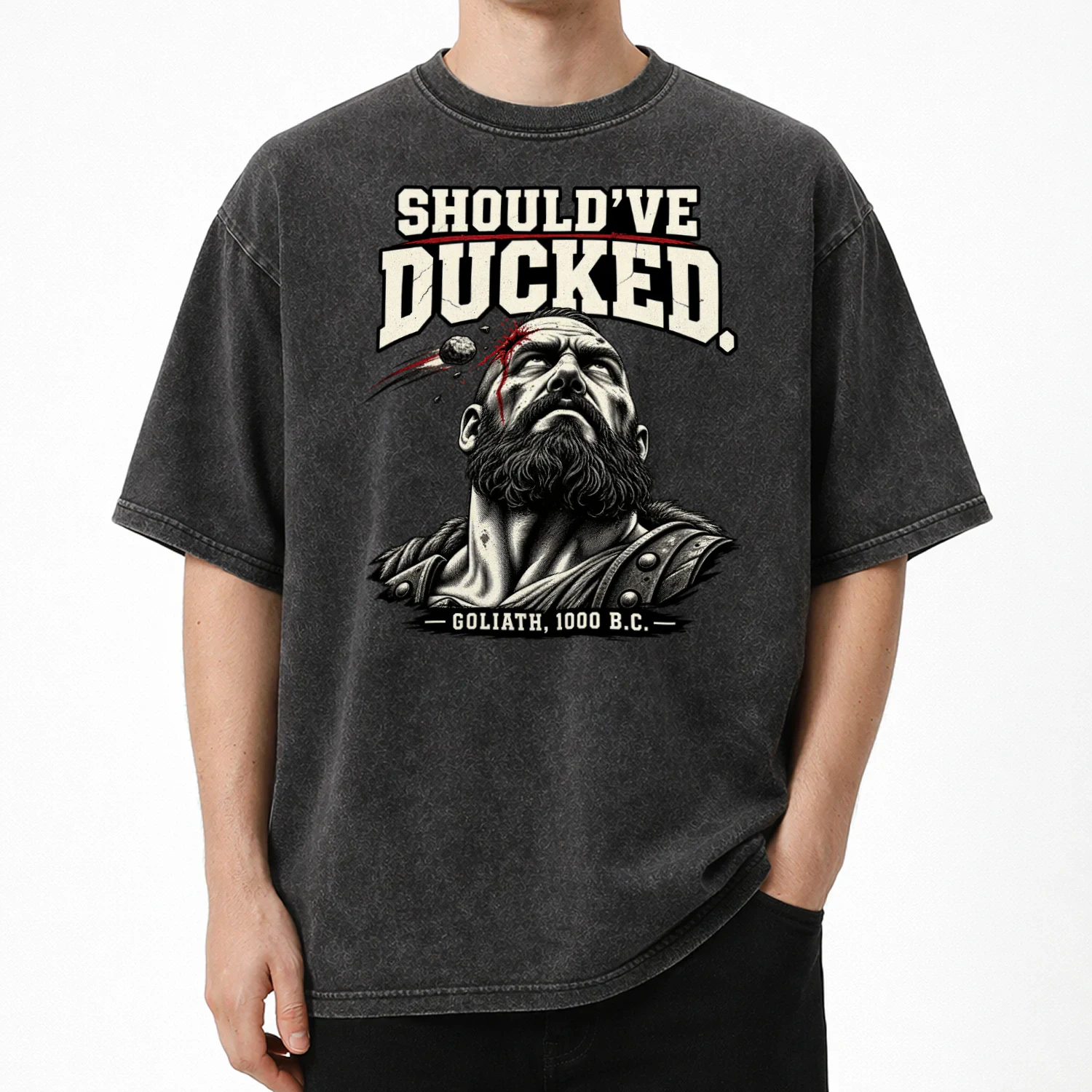 Should’ve Ducked — Goliath Biblical Humor Tee