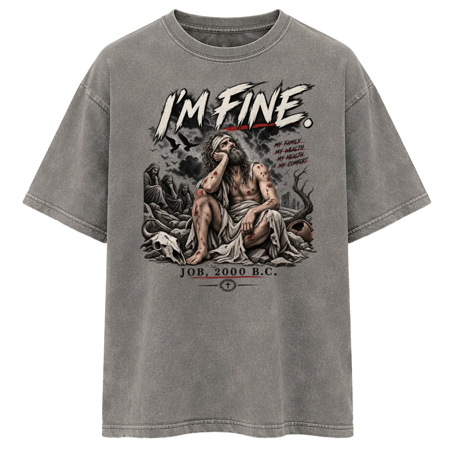 I’m Fine — Job Biblical Humor Graphic Tee