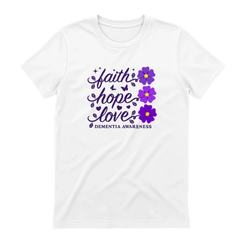 Faith Hope Love Dementia Alzheimer's Awareness Purple Flower