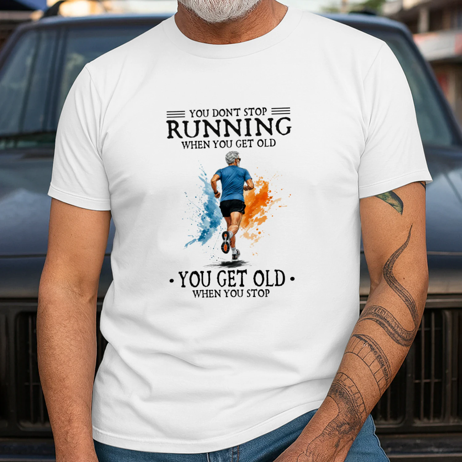 You don't stop running when you get old. You get old when you stop