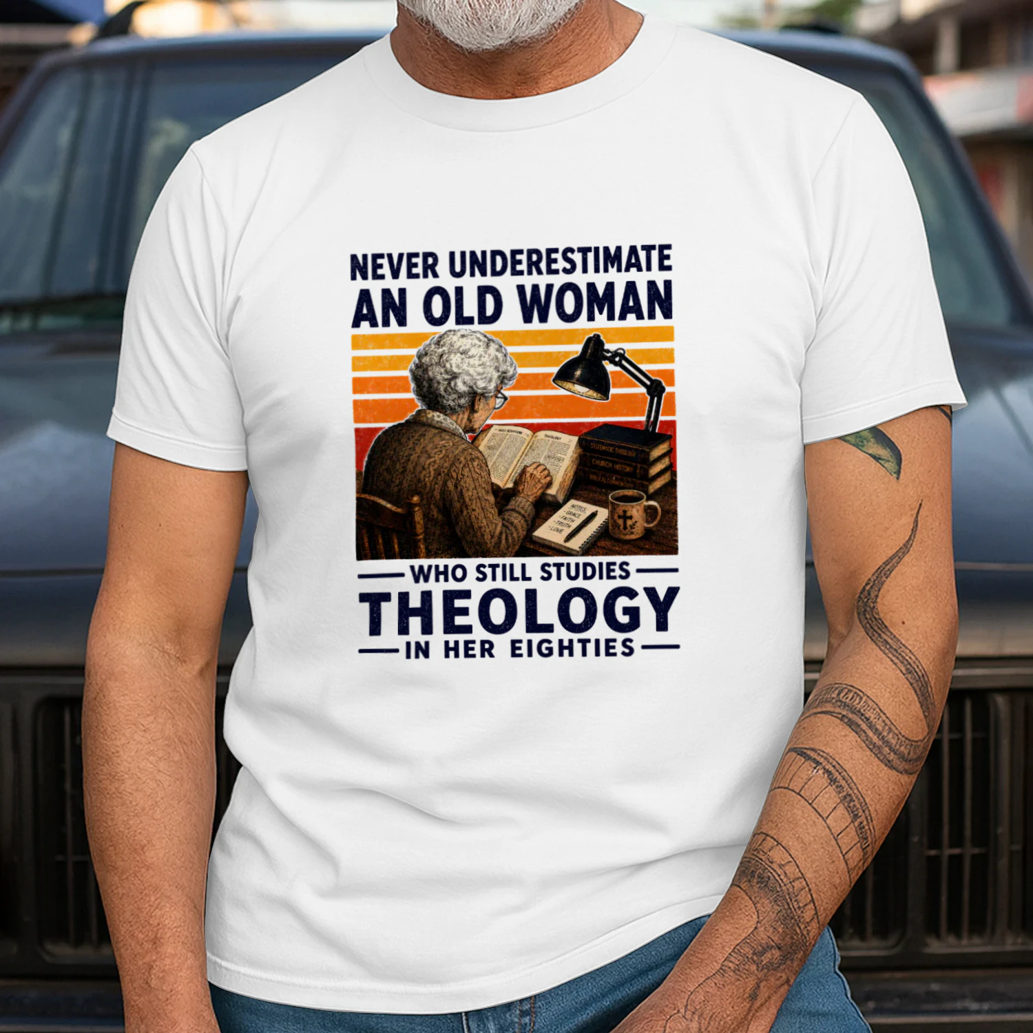 NEVER UNDERESTIMATE AN OLD WOMAN WHO STILL STUDIES THEOLOGY IN HER EIGHTIES