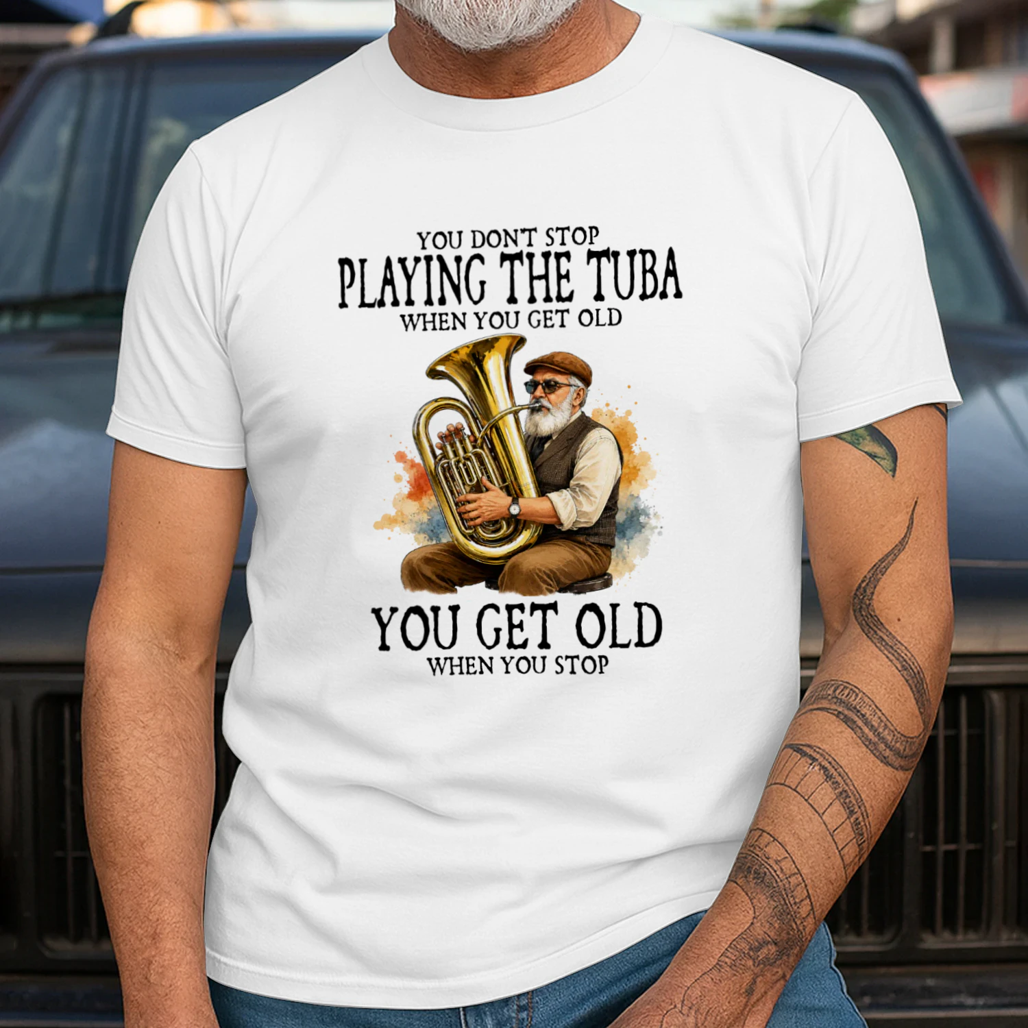 You don't stop playing the tuba when you get old