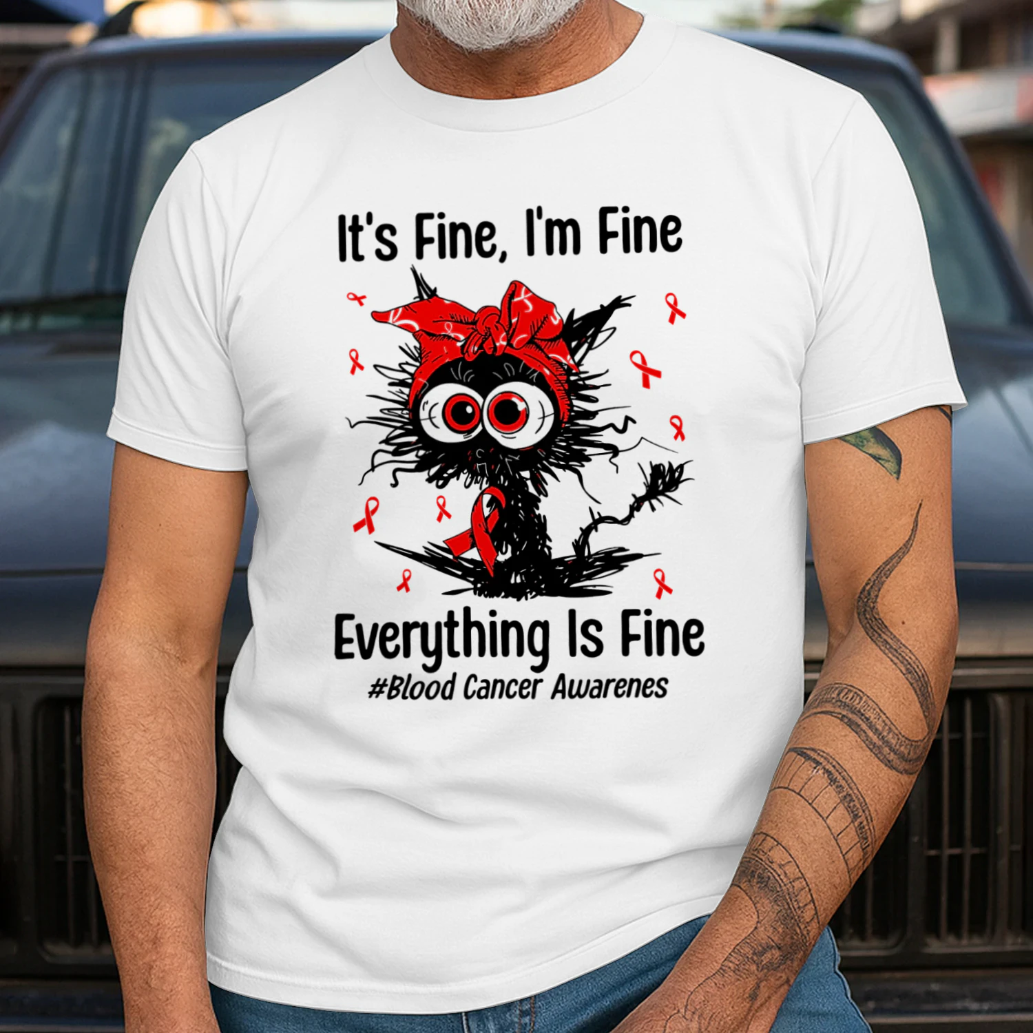 It's Fine I'm Fine Everything Is Fine Blood Cancer Awareness