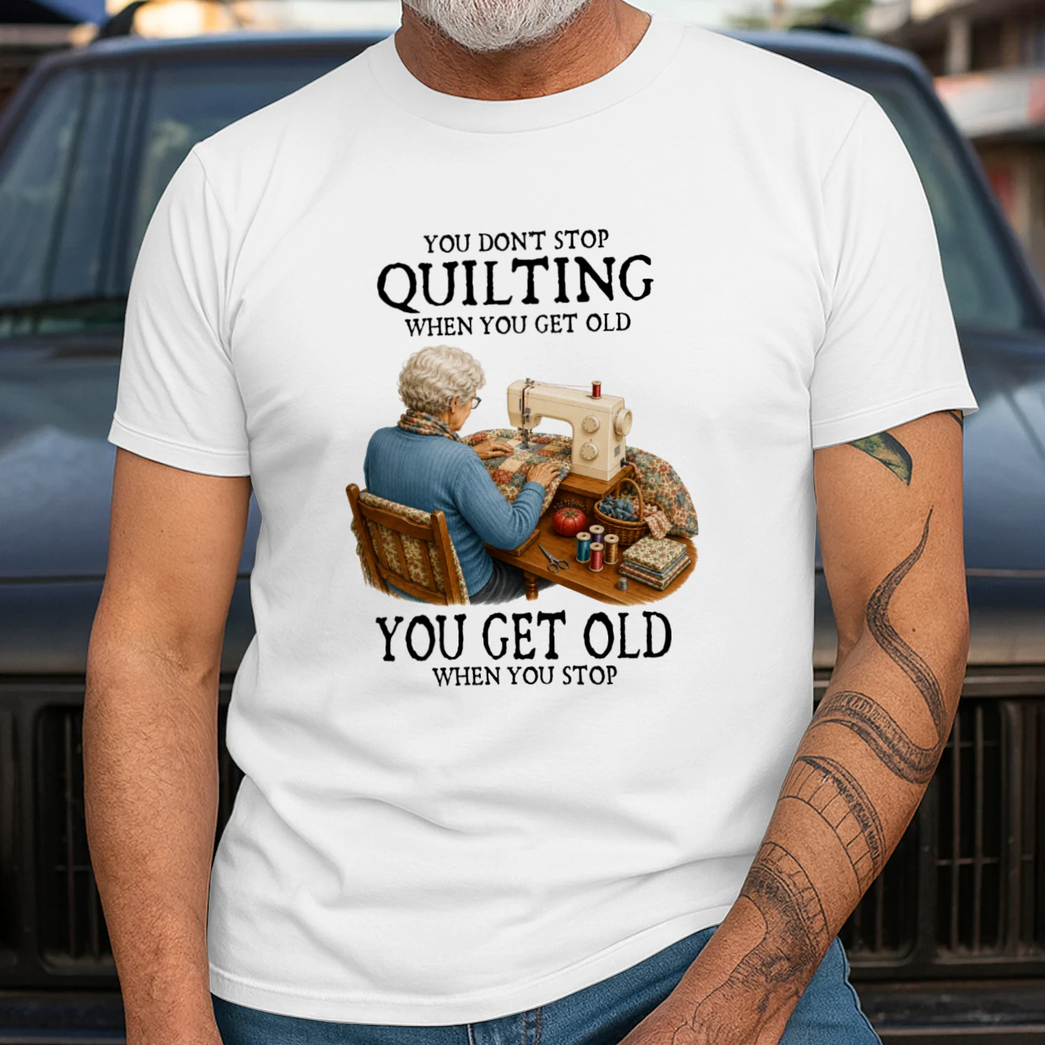 You don't stop quilting when you get old. You get old when you stop
