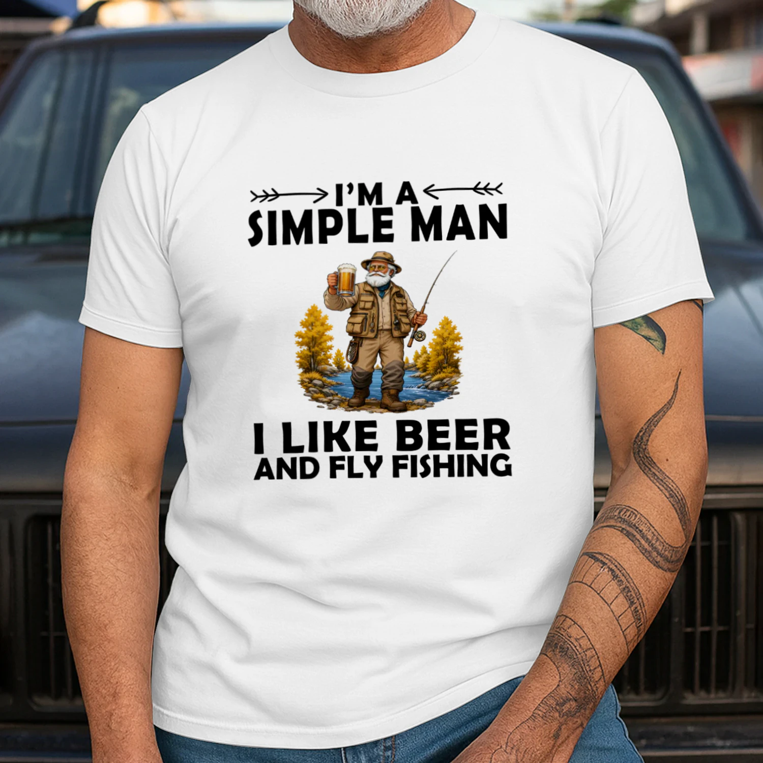 I'M A SIMPLE MAN I LIKE BEER AND FLY FISHING