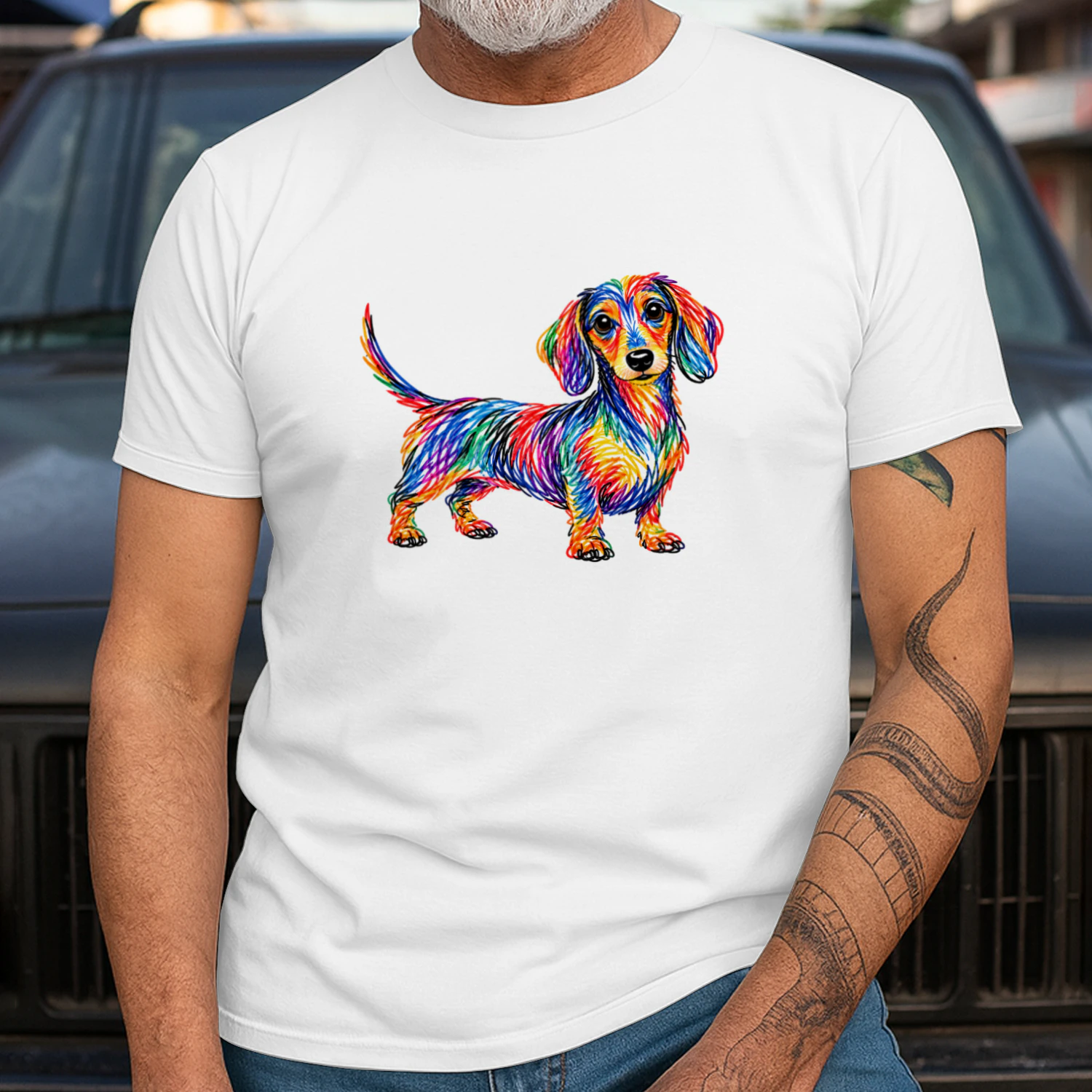 Colorful Scribble Dachshund 20