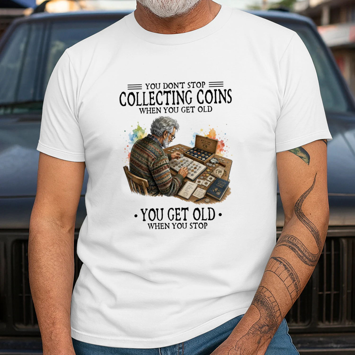 You don't stop collecting coins when you get old. You get old when you stop