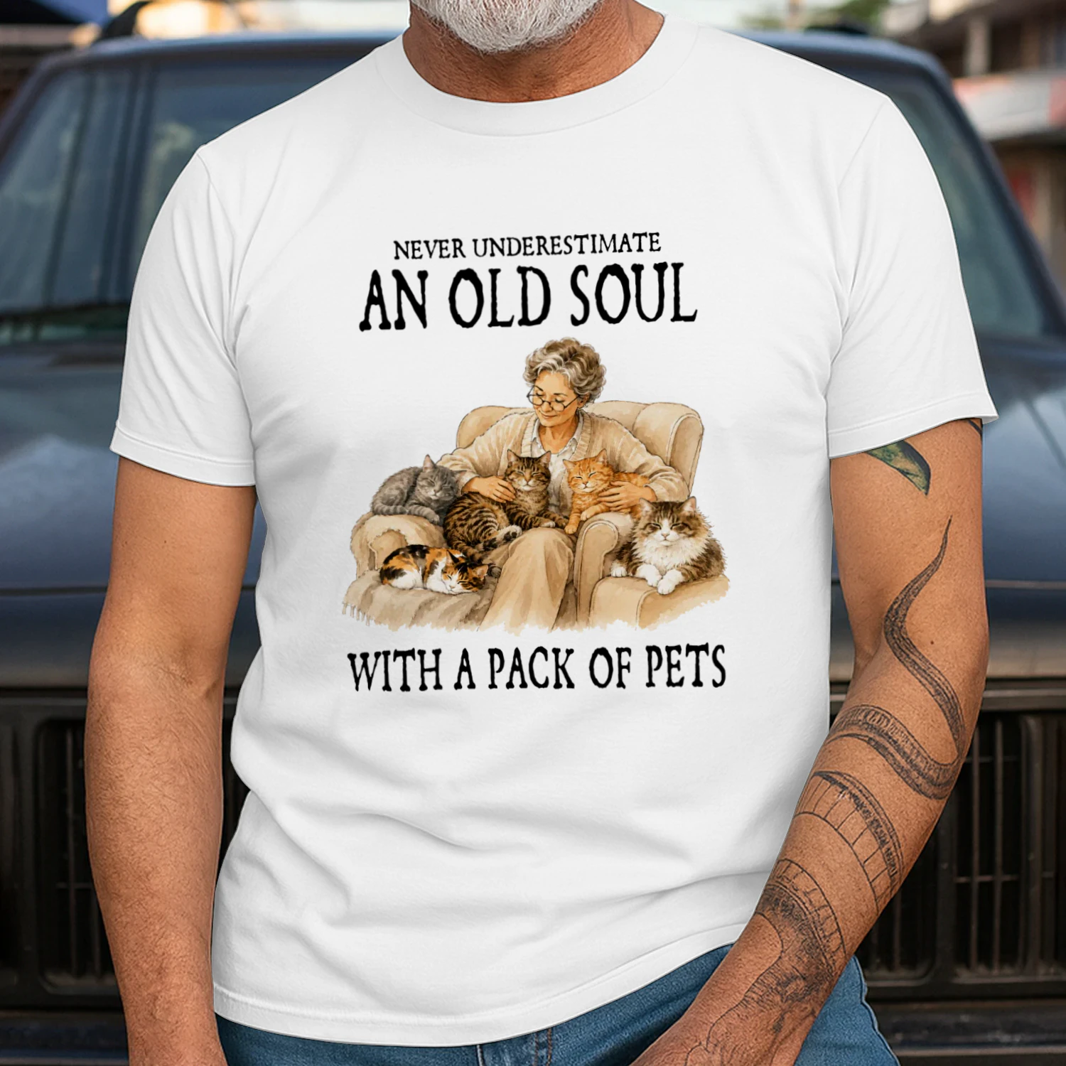 Never underestimate an old soul with a pack of pets