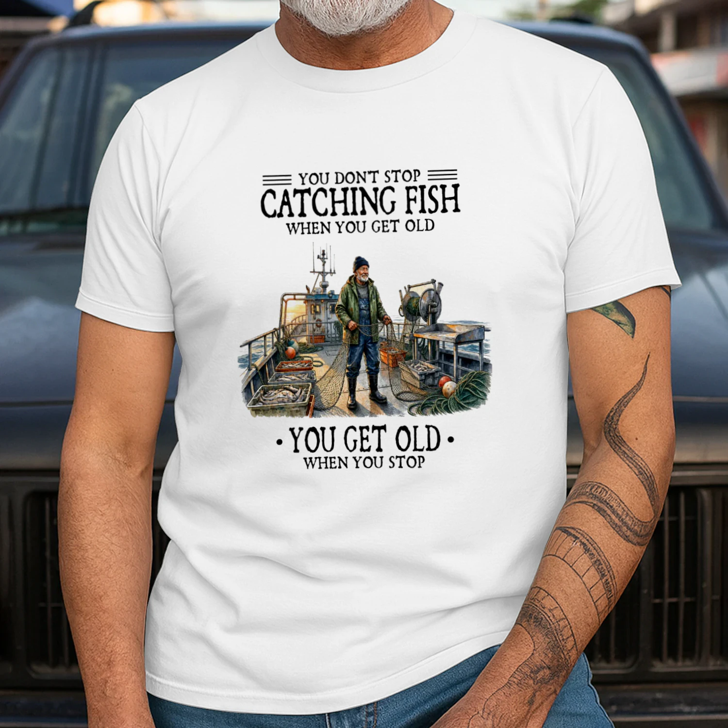 You don't stop catching fish when you get old. You get old when you stop