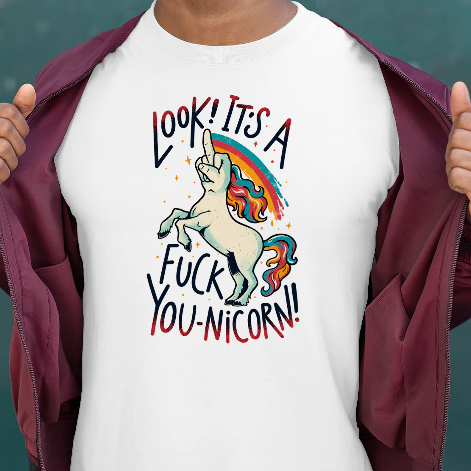 Fyou Unicorn Funny Sarcasm Dark Humor Finger Unicorn
