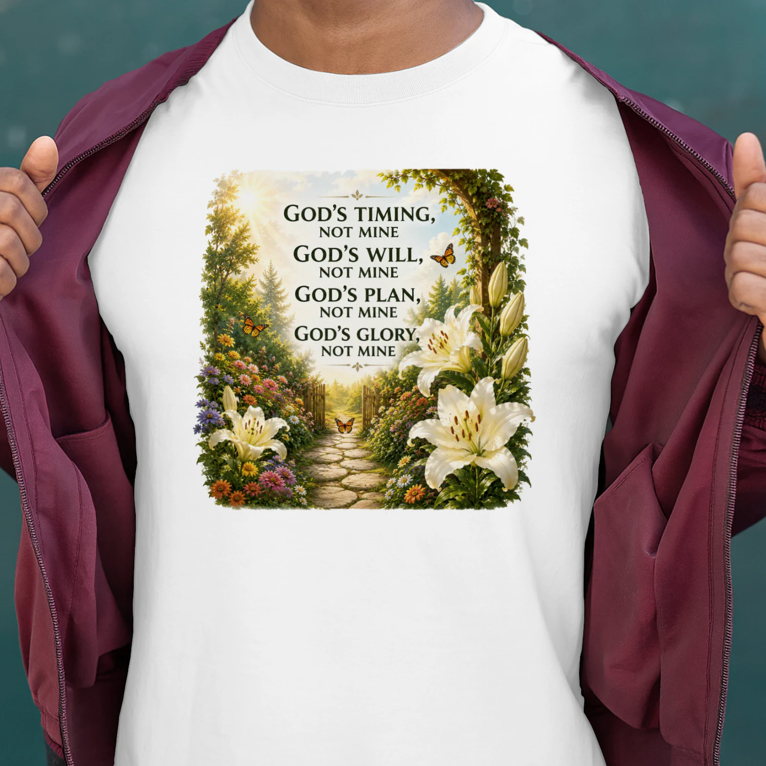 GOD'S TIMING, NOT MINE- GOD'S WILL, NOT MINE-GOD'S PLAN, NOT MINE-GOD'S GLORY, NOT MINE