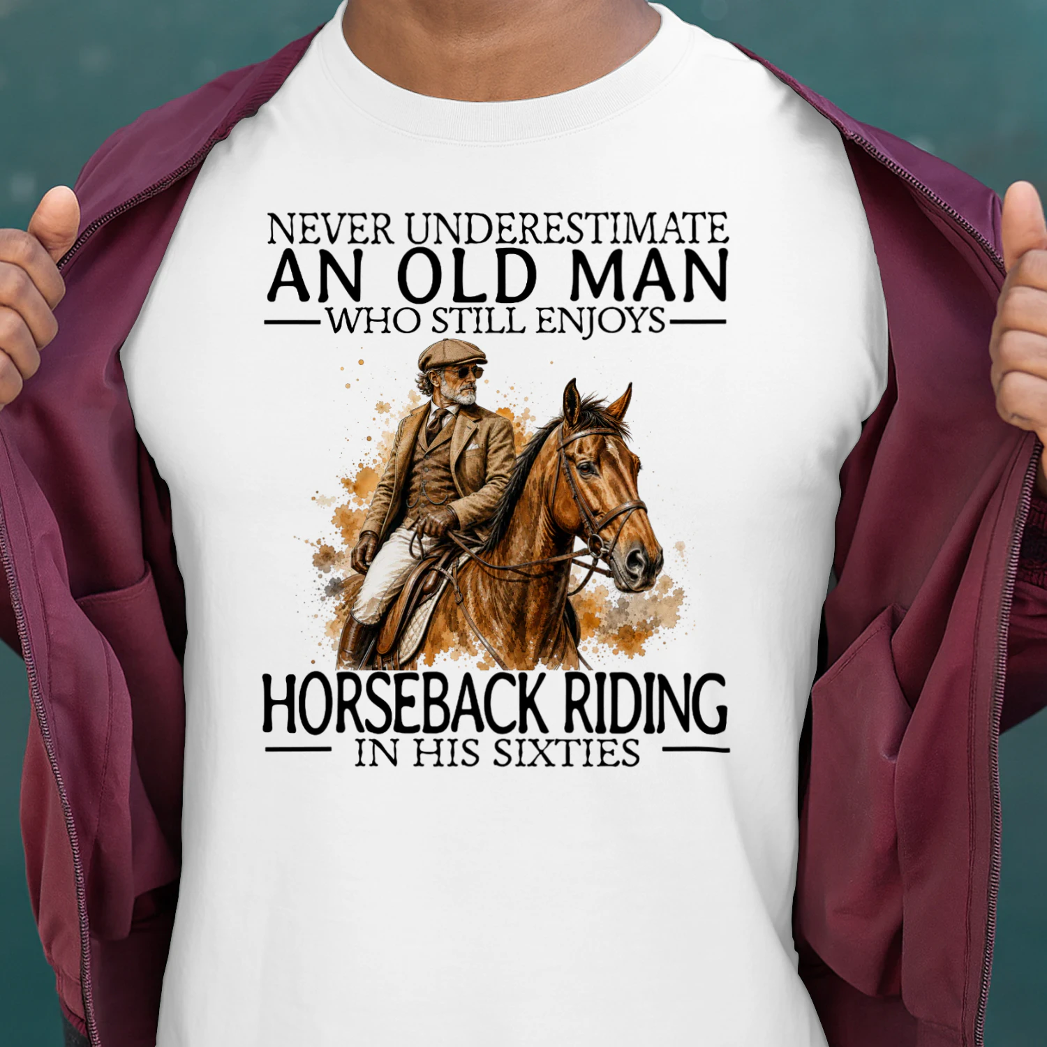HORSEBACK RIDING IN HIS SIXTIES