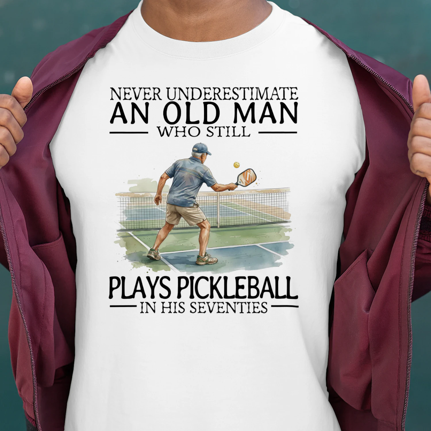 PLAYS PICKLEBALL IN HIS SEVENTIES